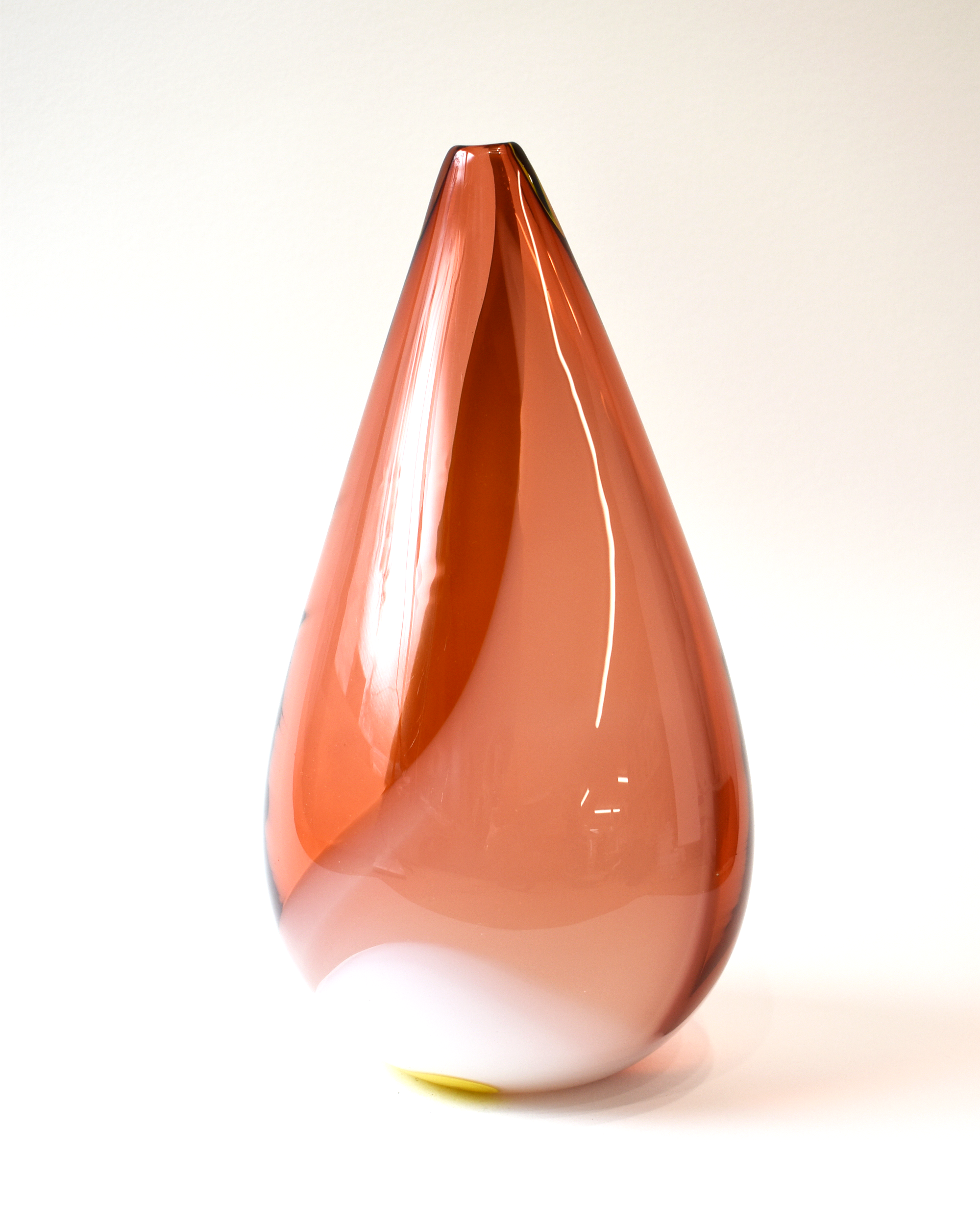 Handblown Vibrant 'Flame' Glass Vase