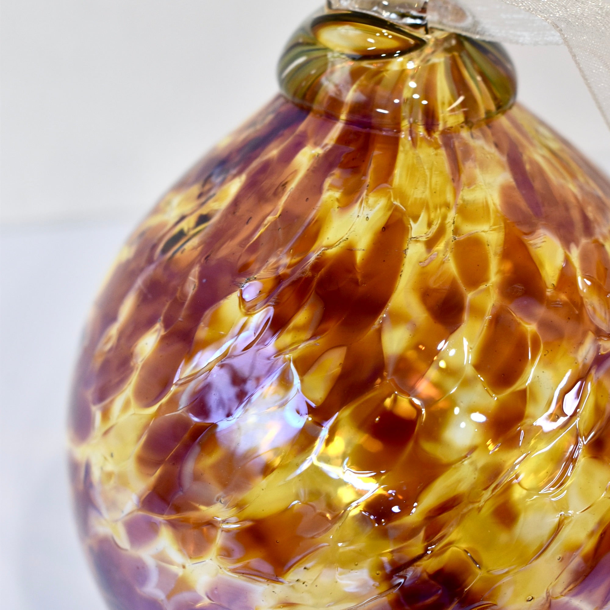 Iridescent Amber & Russet Bauble Small