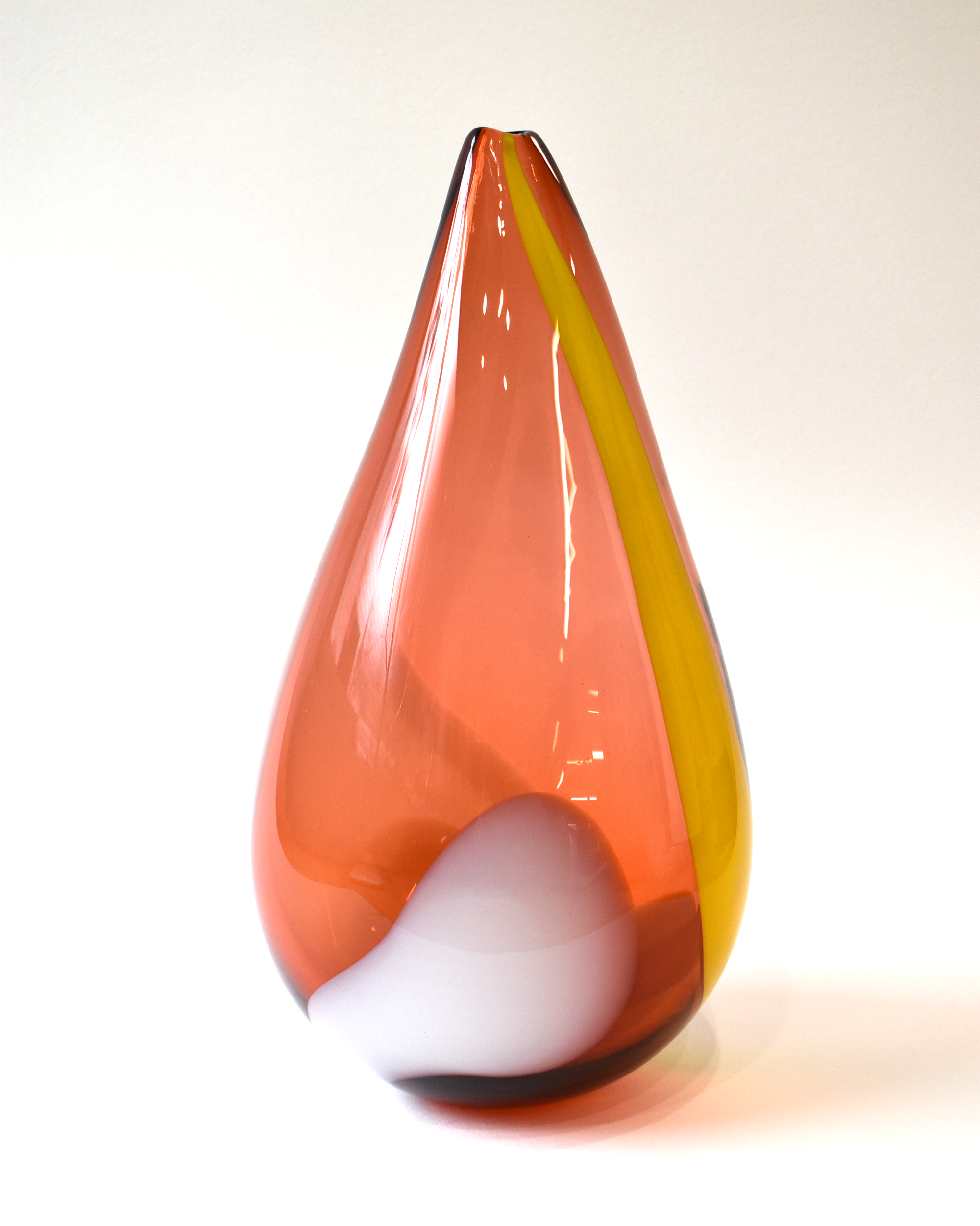 Handblown Vibrant 'Flame' Glass Vase