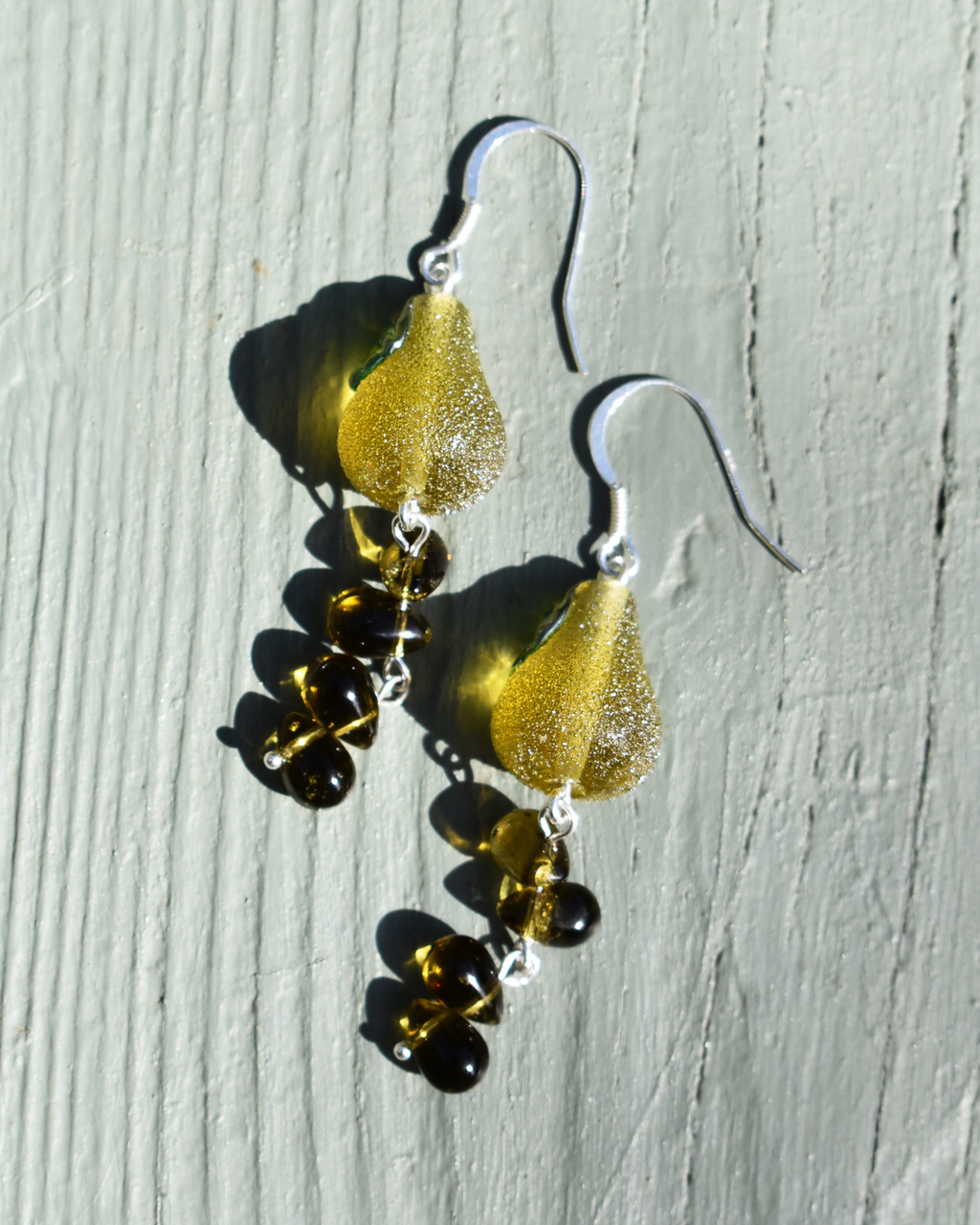 'Frosted Pear Drop' Earrings