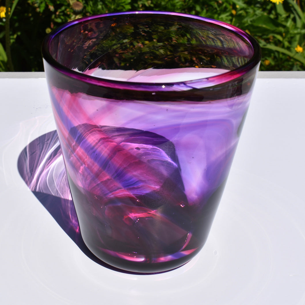 Purple Pink Glow Glass Vase