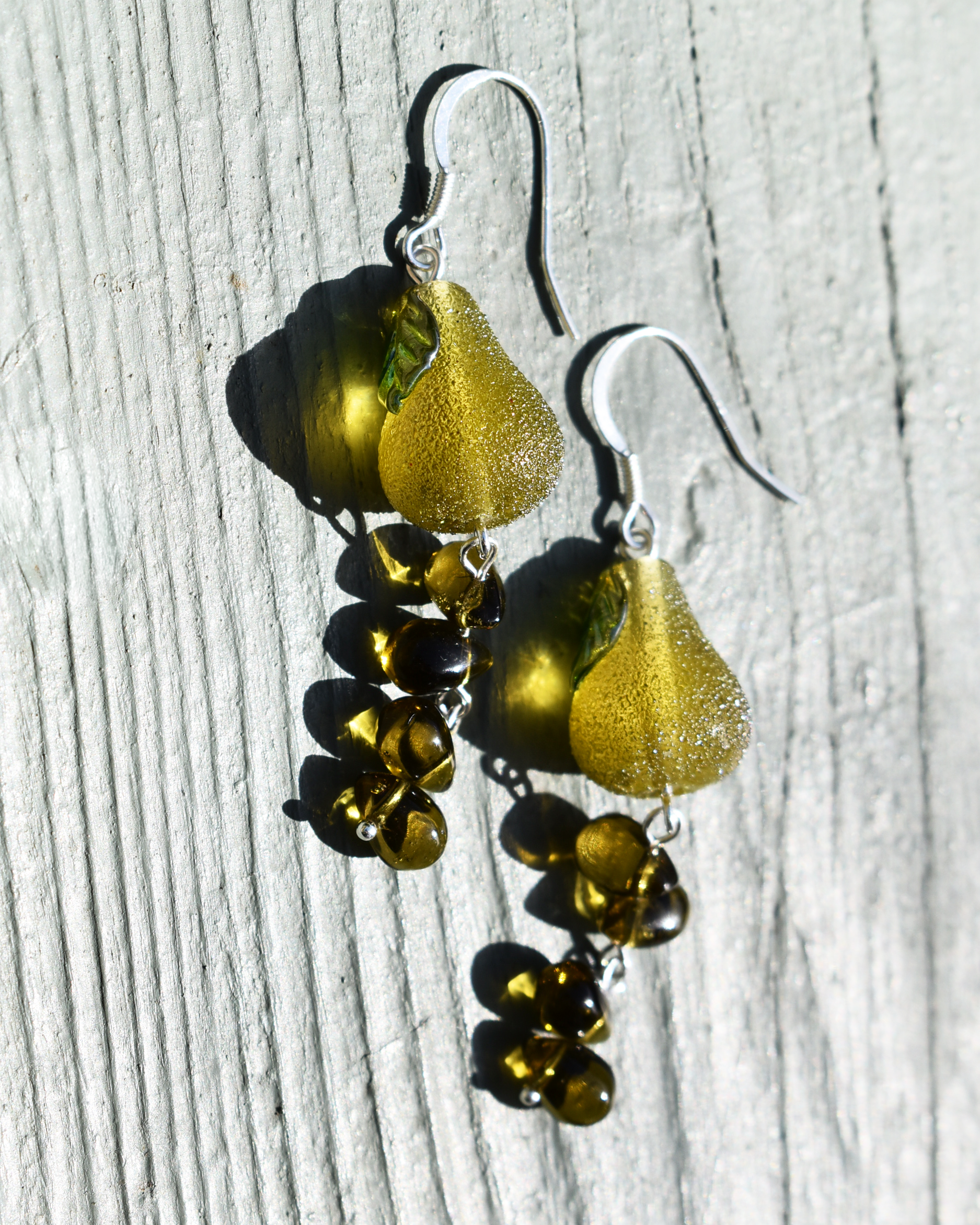 'Frosted Pear Drop' Earrings