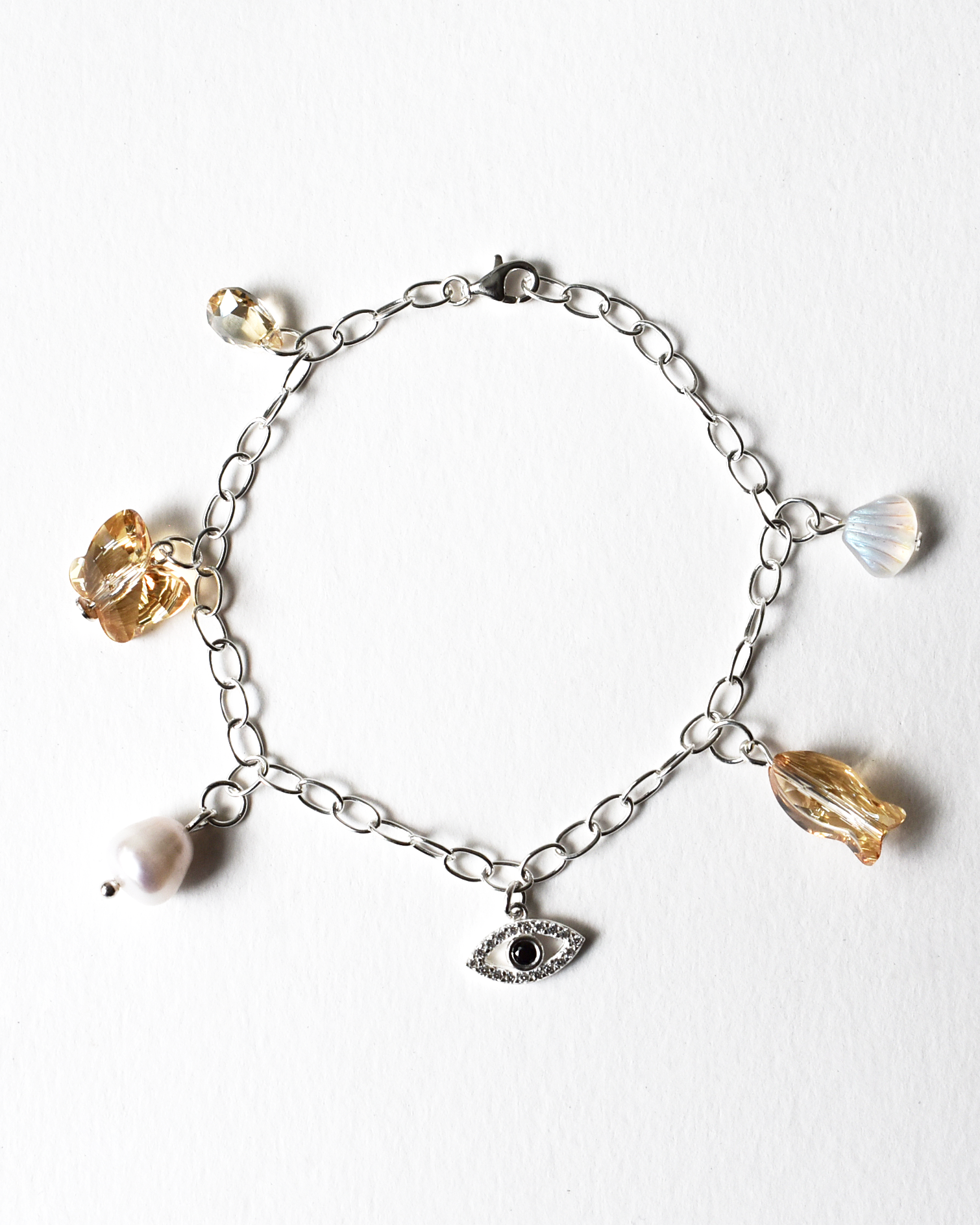 Evil Eye Crystal Charm Bracelet