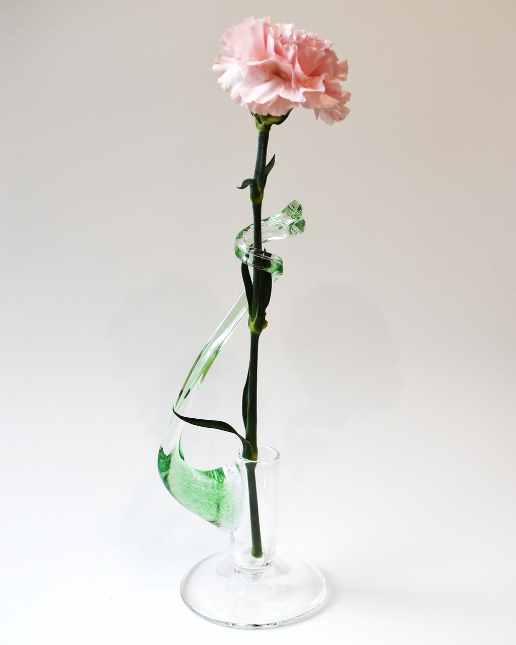 Delightful Handblown Single Stem Vase - Green