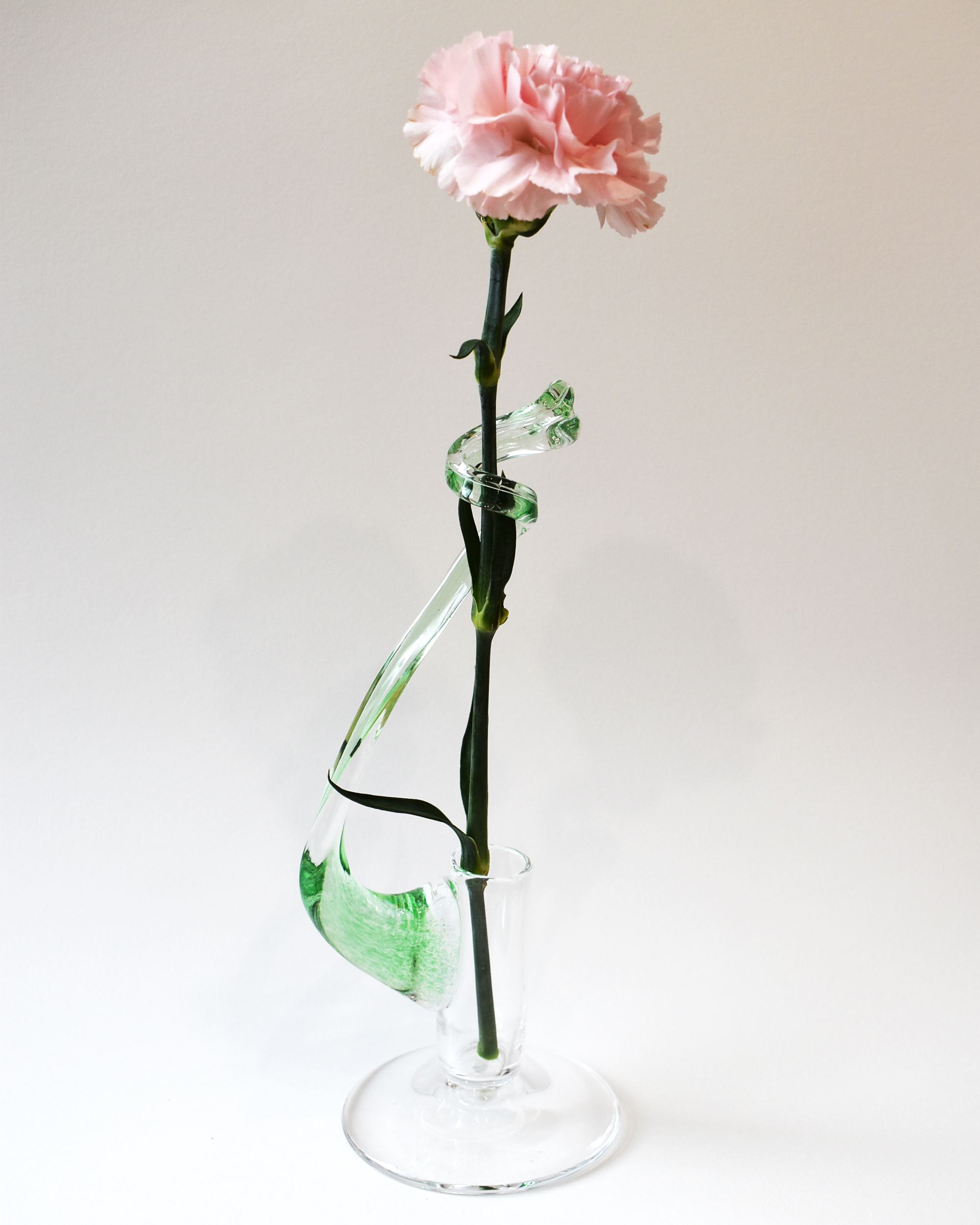 Delightful Handblown Single Stem Vase - Green