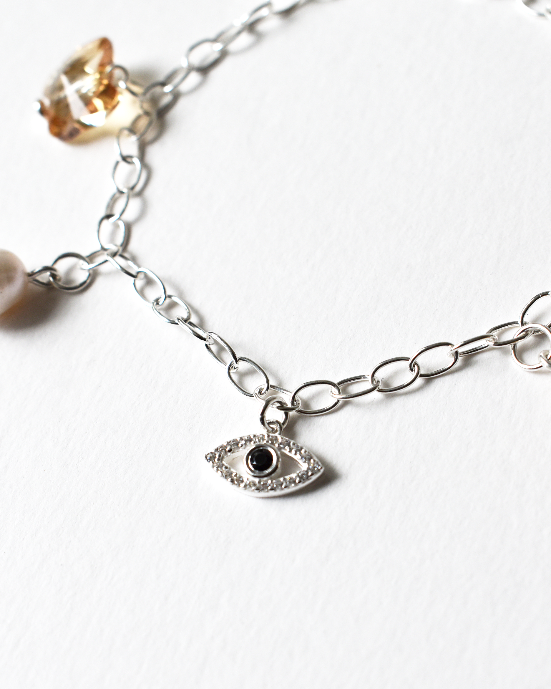 Evil Eye Crystal Charm Bracelet
