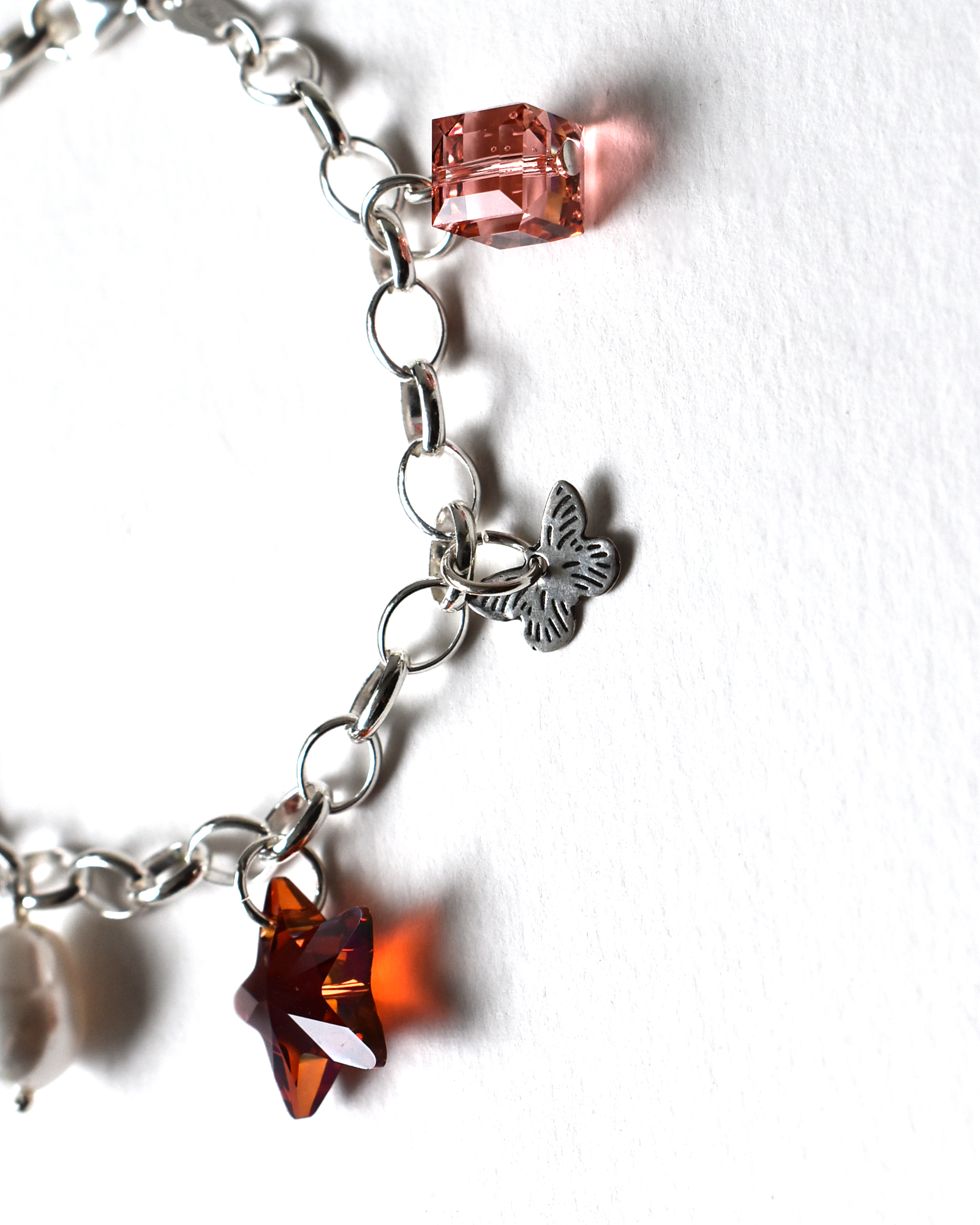 Warm Toned Crystal Charm Bracelet