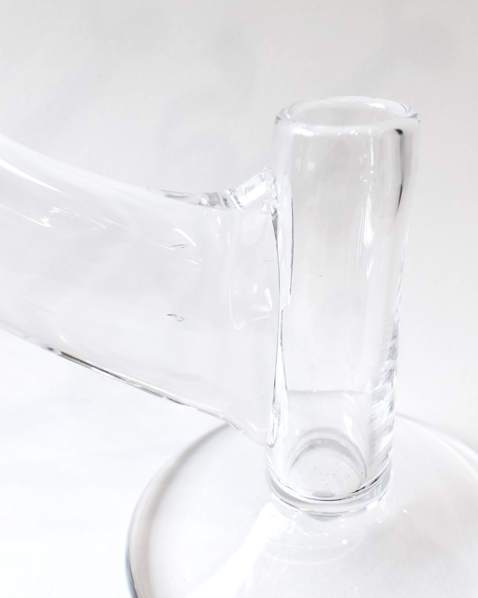 Elegant Single Stem Handblown Clear Glass Vase