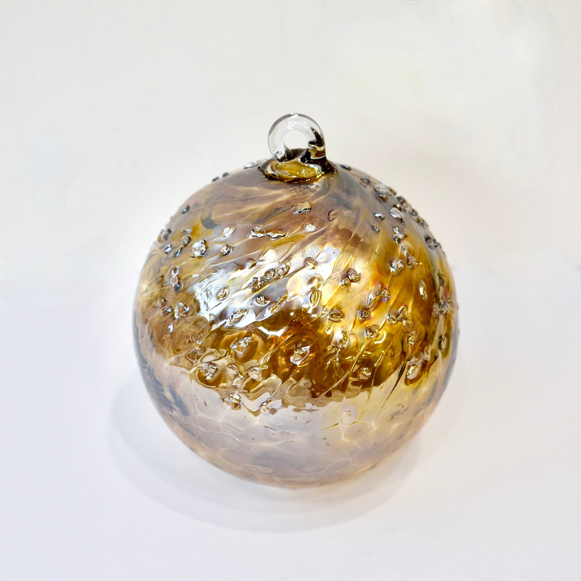 Iridescent Gold Crystal Detail Bauble Small