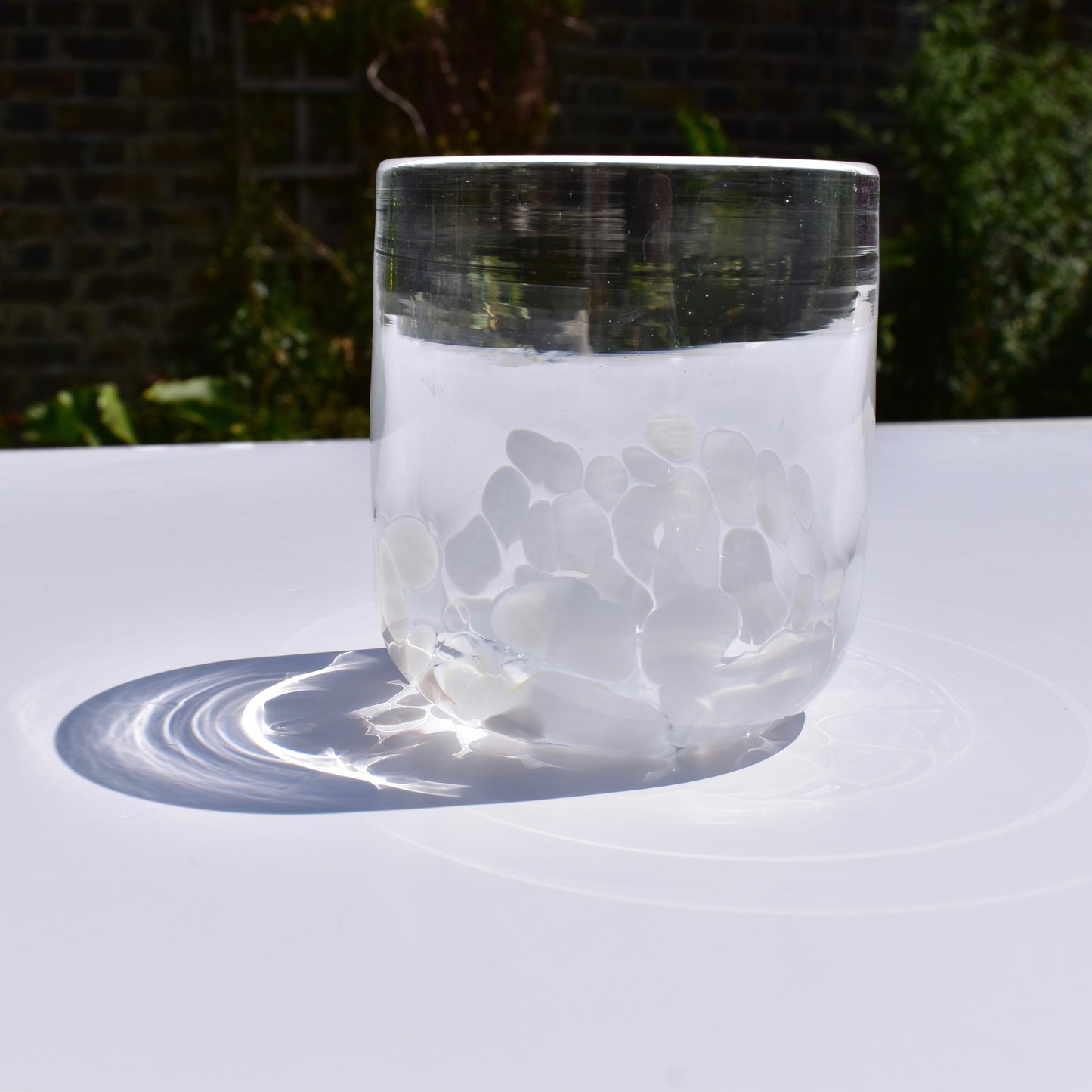 White Carnival Glass Tumbler - Corley Studio Shop