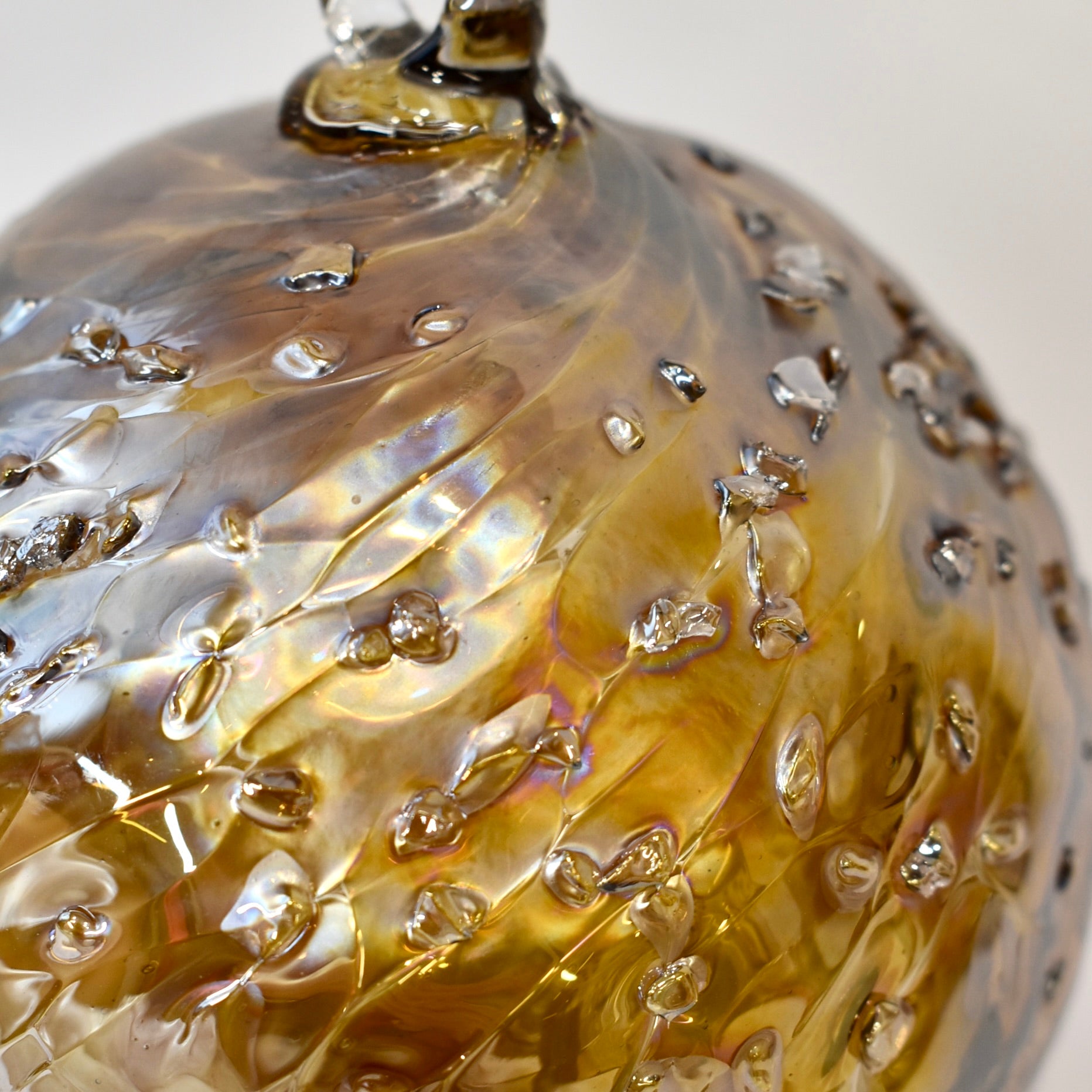 Iridescent Gold Crystal Detail Bauble Small