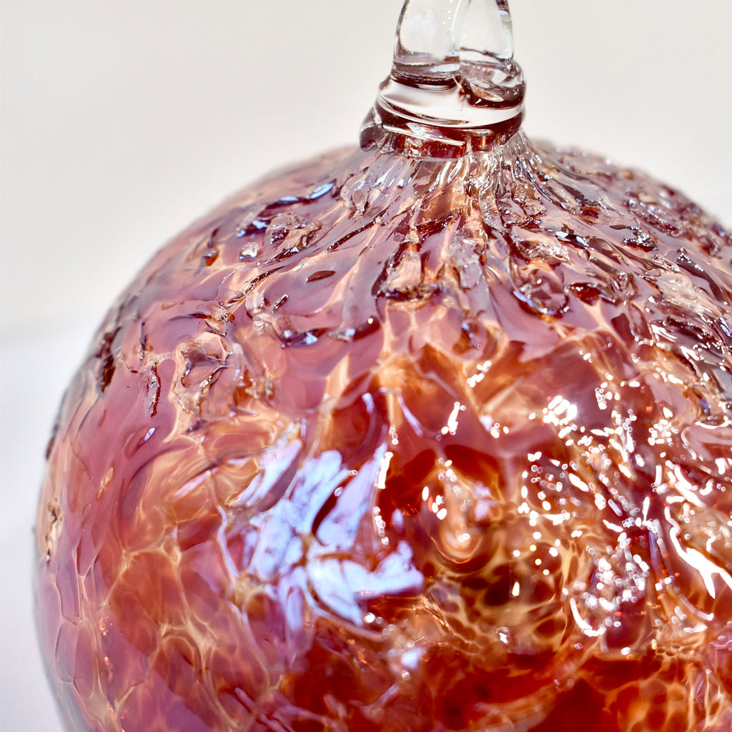 Iridescent Red Crystal Detail Bauble Small