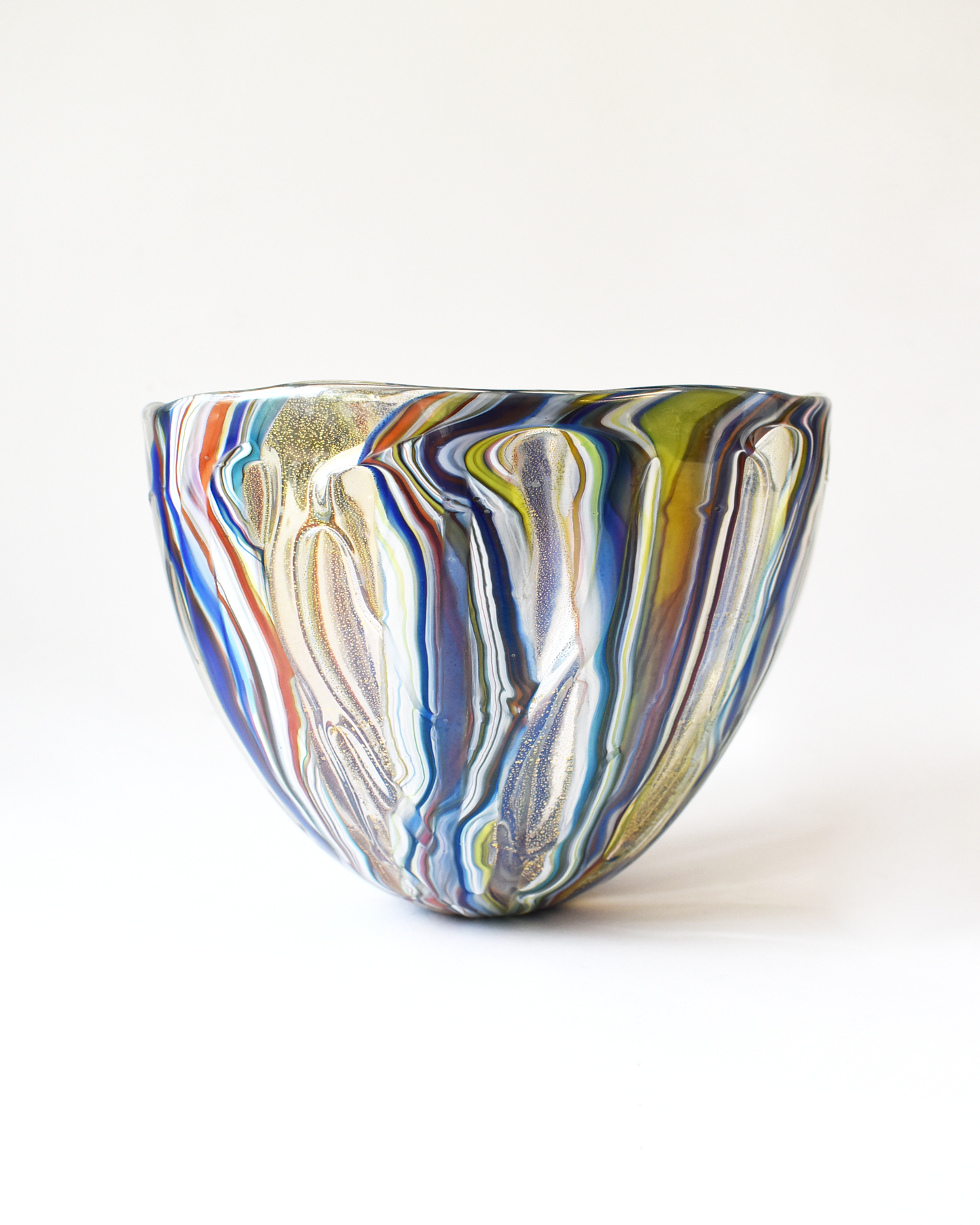 Gold Coral Mouthblown Glass Bowl