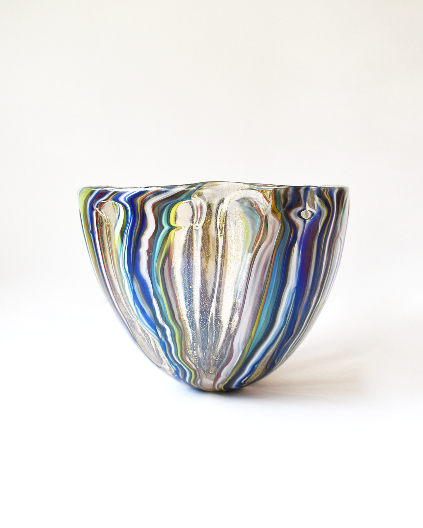 Gold Coral Mouthblown Glass Bowl