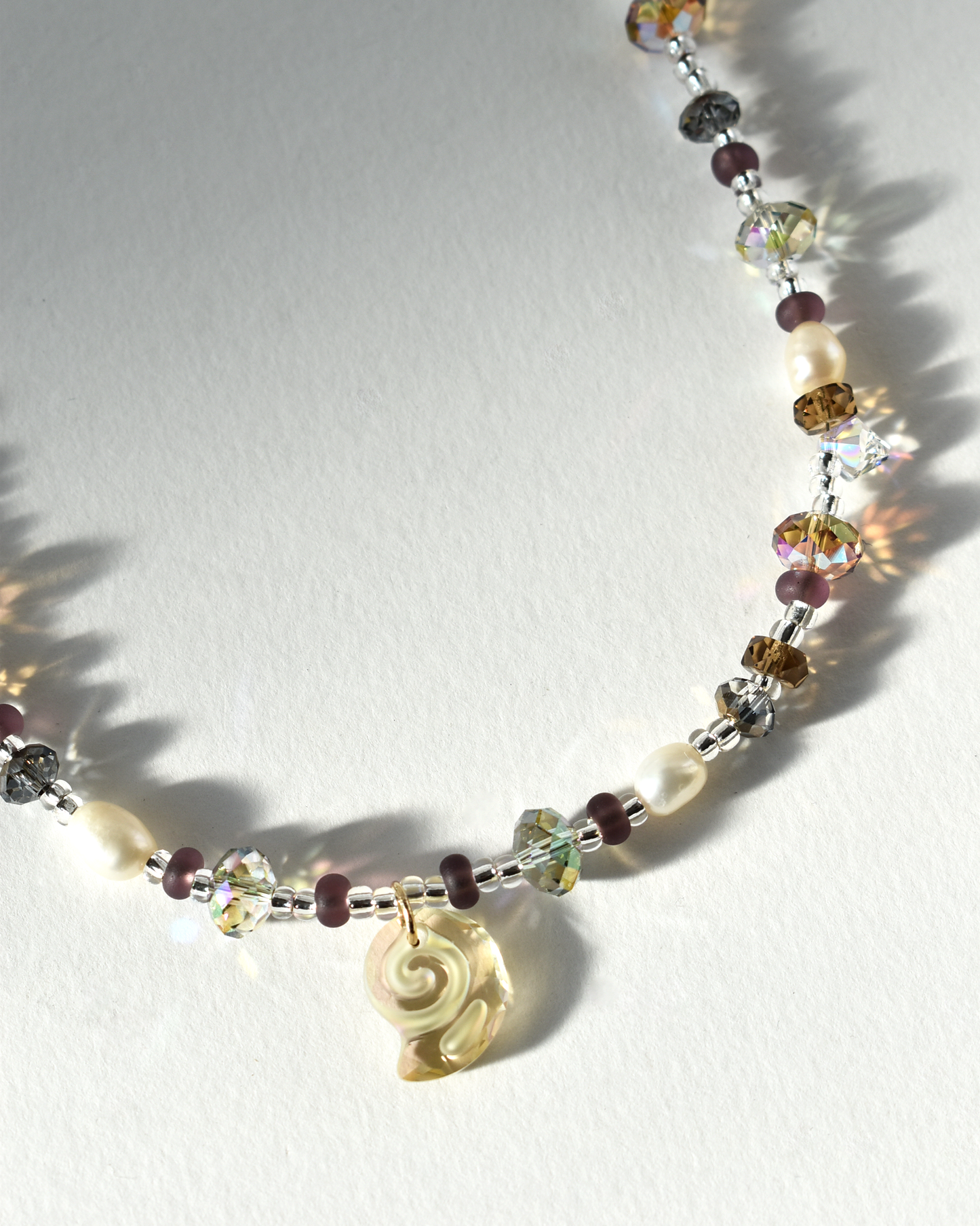 Seashell Crystal Pearl Bead Necklace