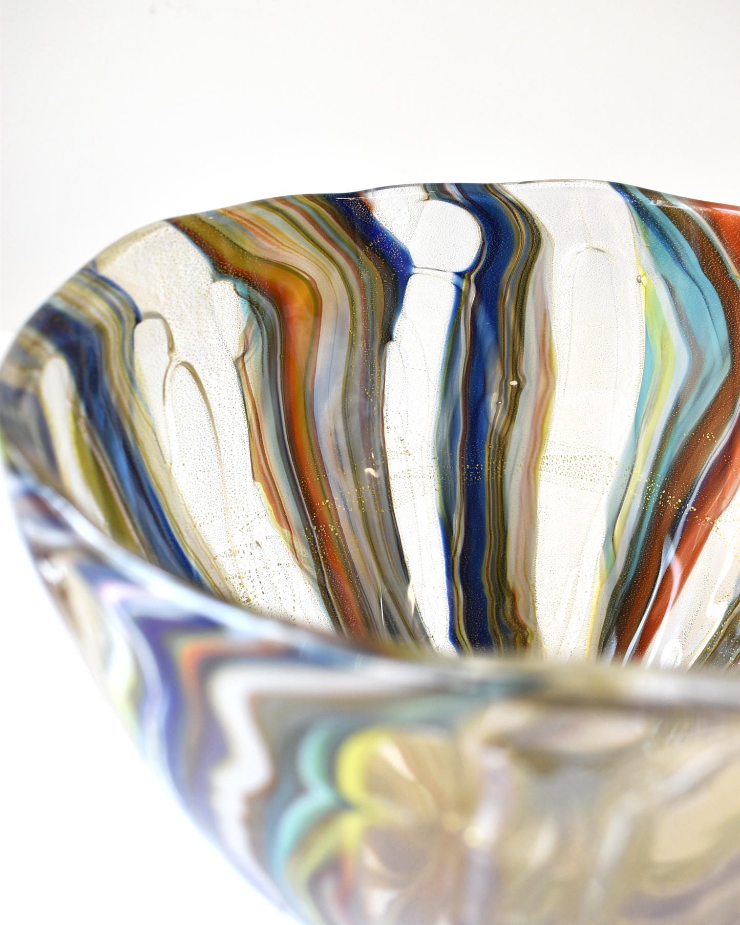 Gold Coral Mouthblown Glass Bowl