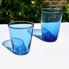Load image into Gallery viewer, Large Sea Blue Glass Tumbler
