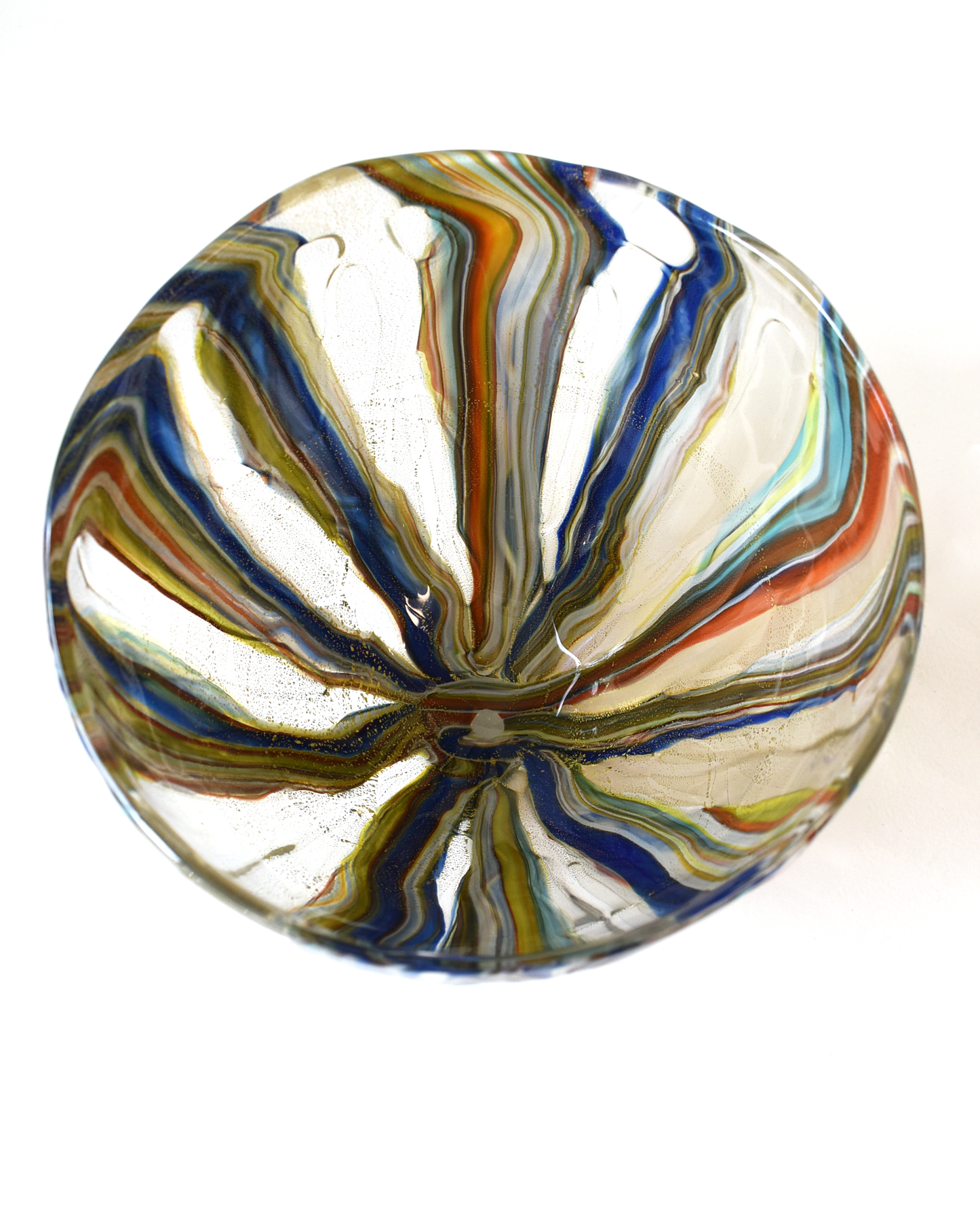 Gold Coral Mouthblown Glass Bowl