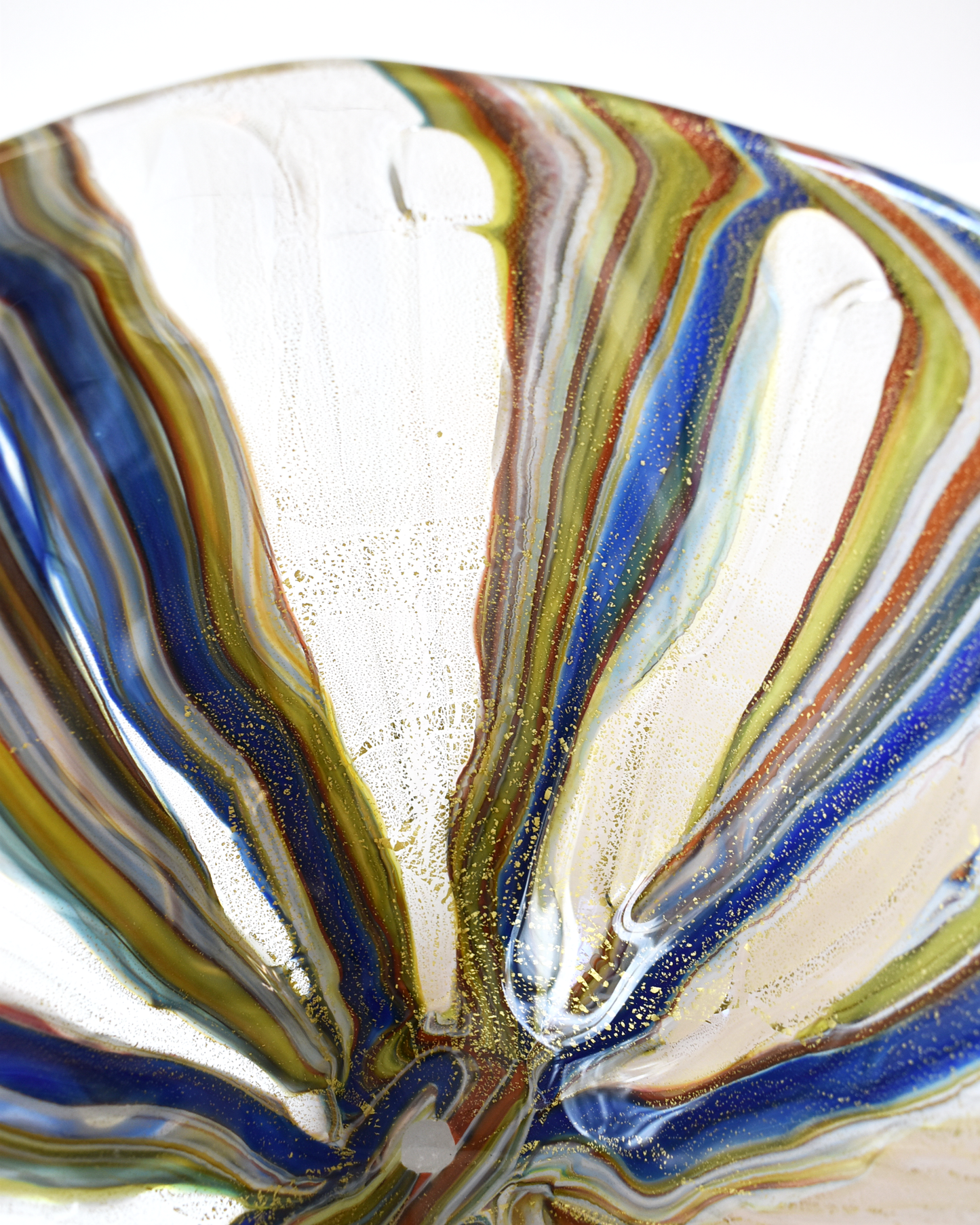 Gold Coral Mouthblown Glass Bowl