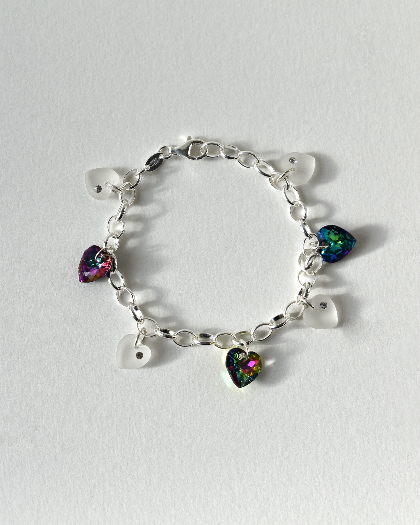 Crystal Hearts Charm Bracelet