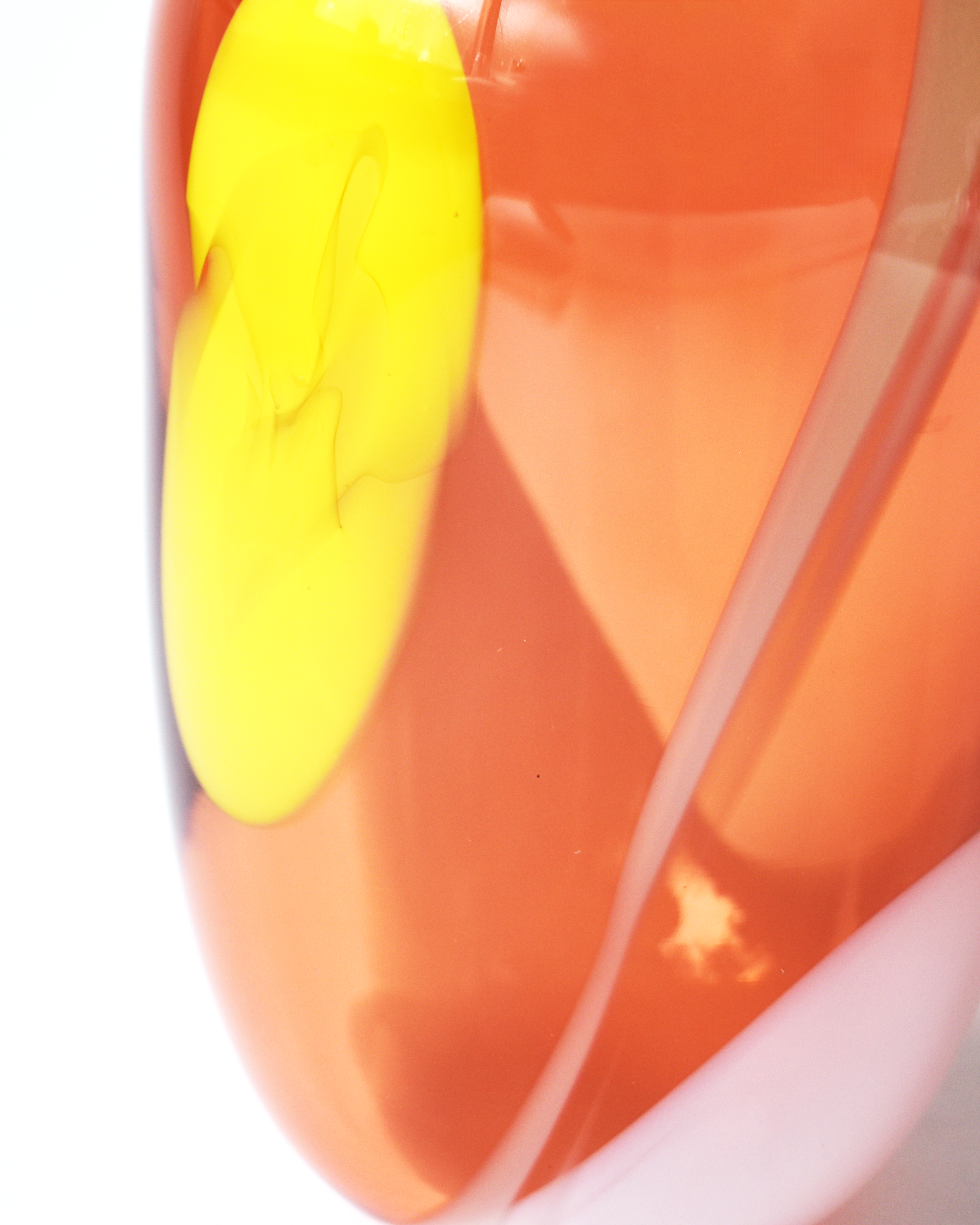 Orange, Yellow & White 'Half Pint' Blown Glass Vase