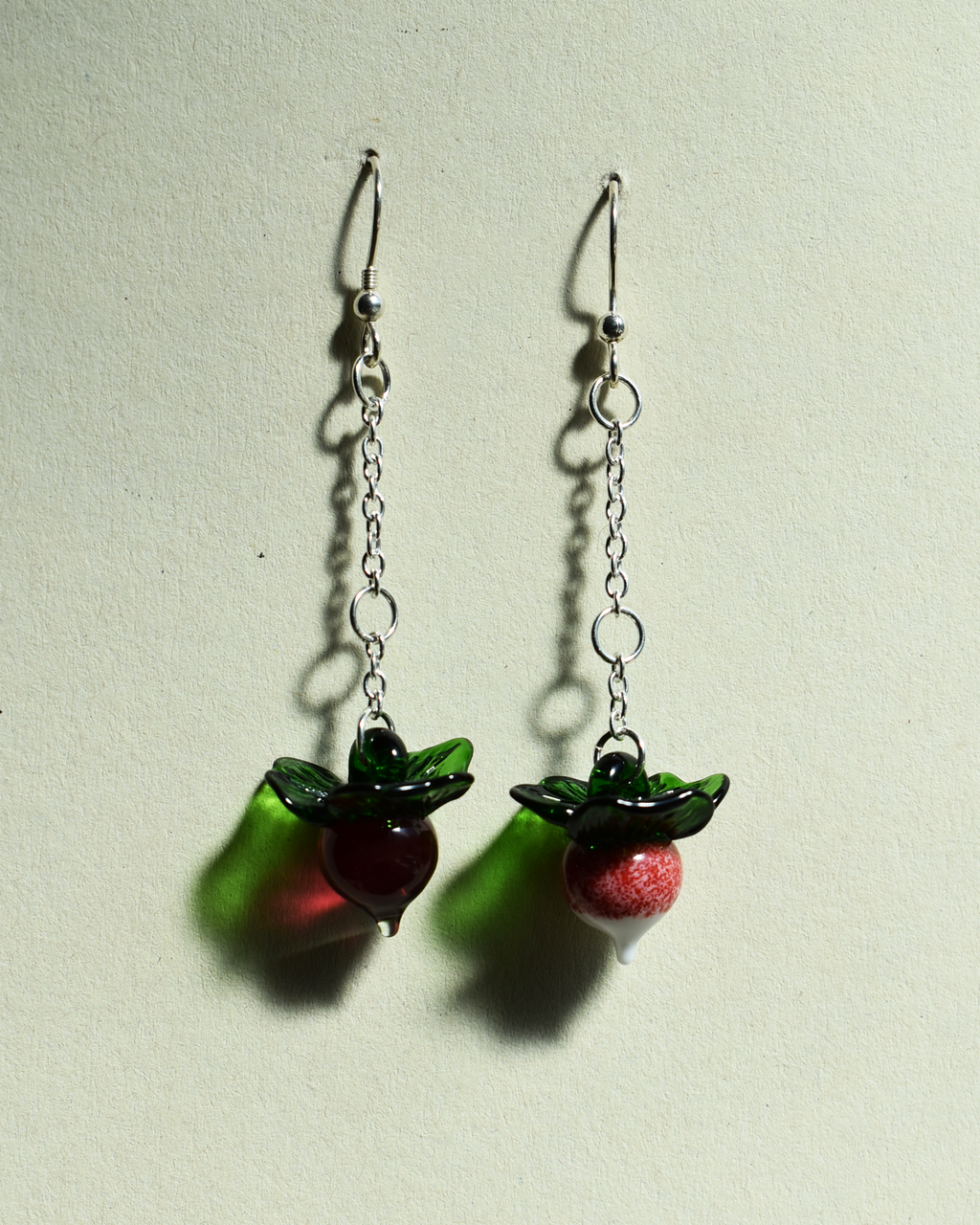 'Garden Radishes' Glass Drop Earrings