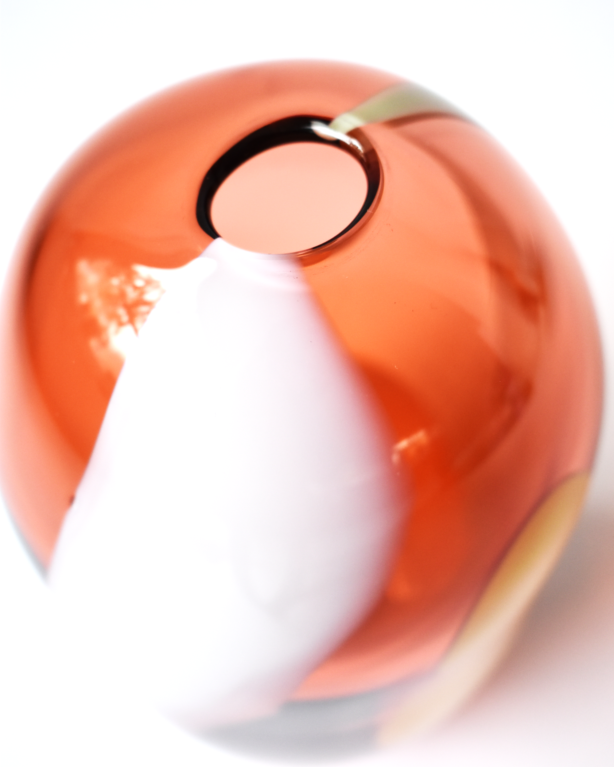 Orange, Yellow & White 'Half Pint' Blown Glass Vase