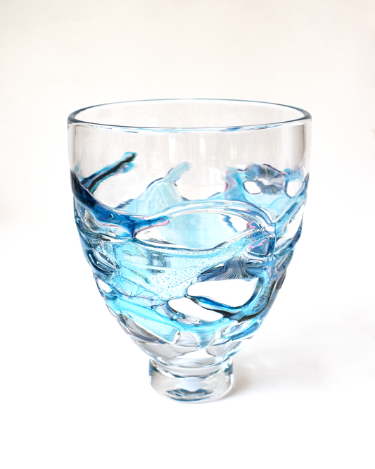 Silver Coral Reef Glass Vase