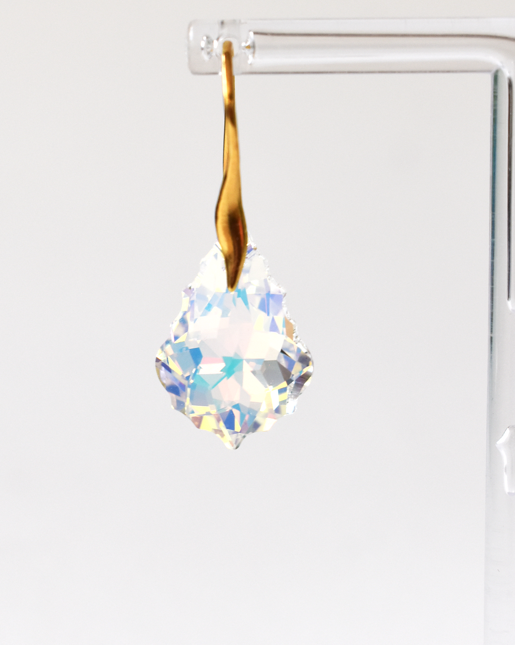 Iridescent Baroque Crystal Gold Earrings