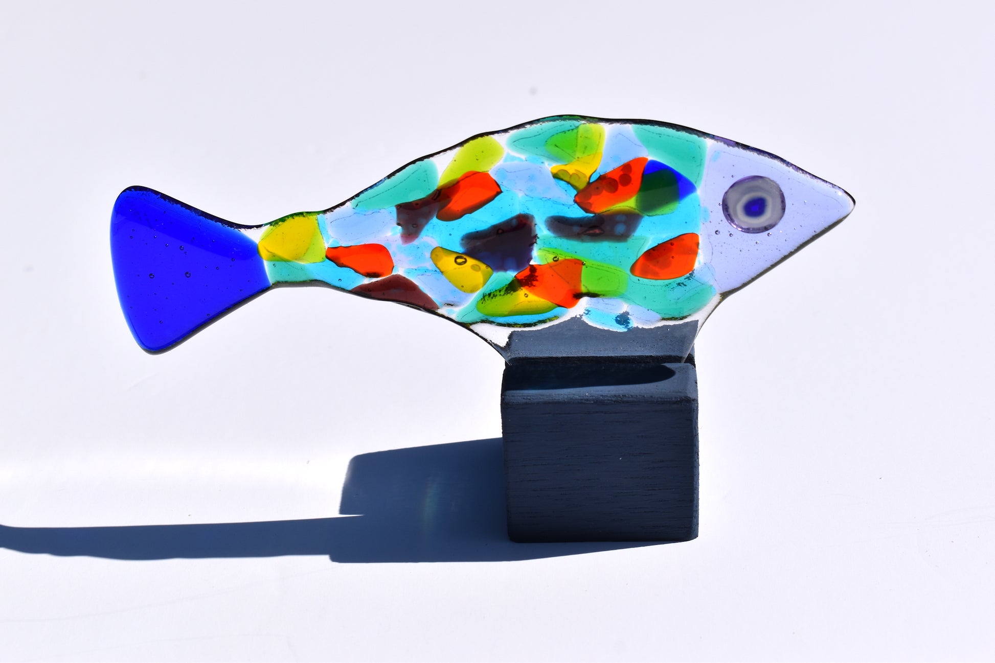 Small Speckled Fused Glass Fish - Corley Studio Shop