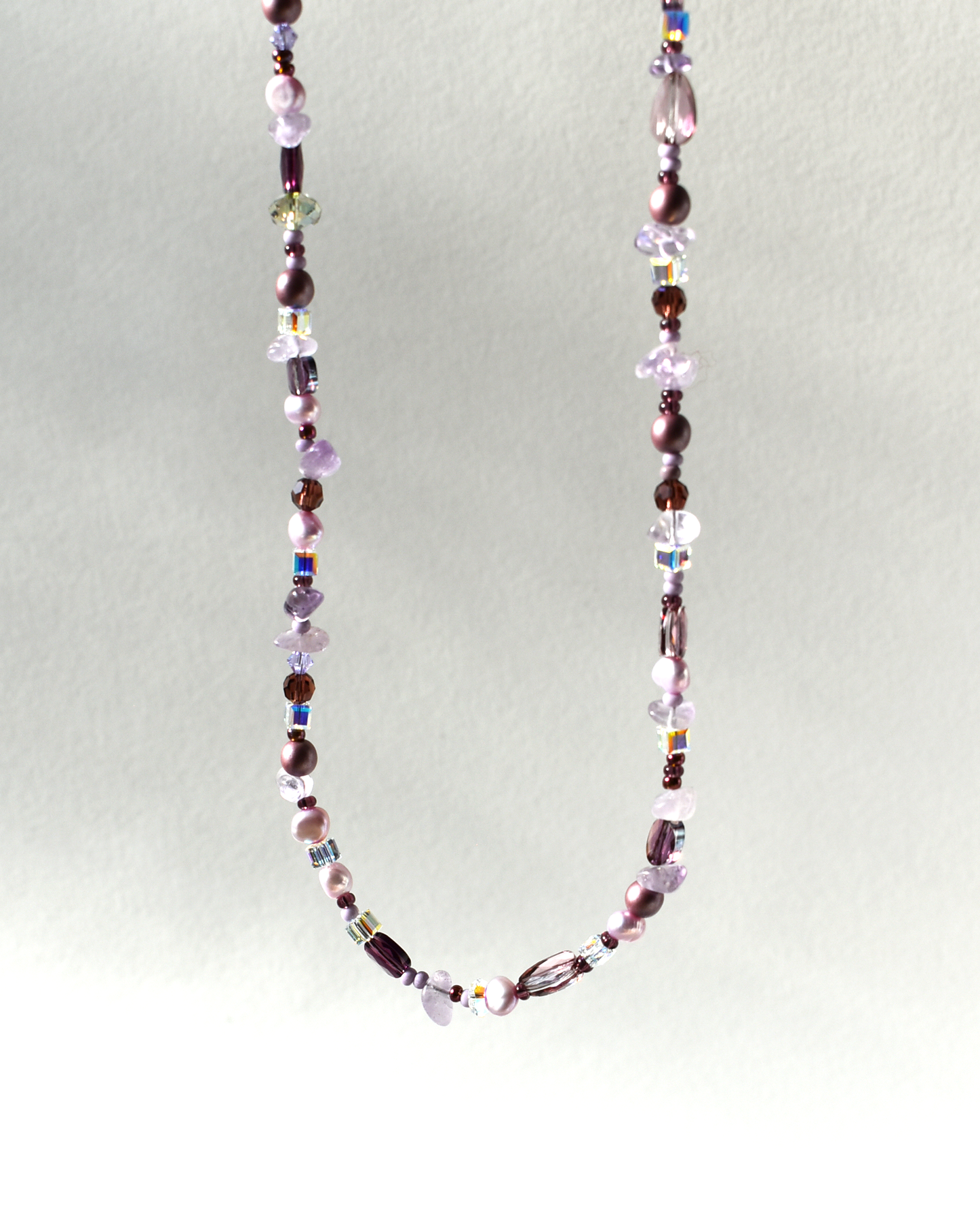 Lilac Pearl Bead Necklace