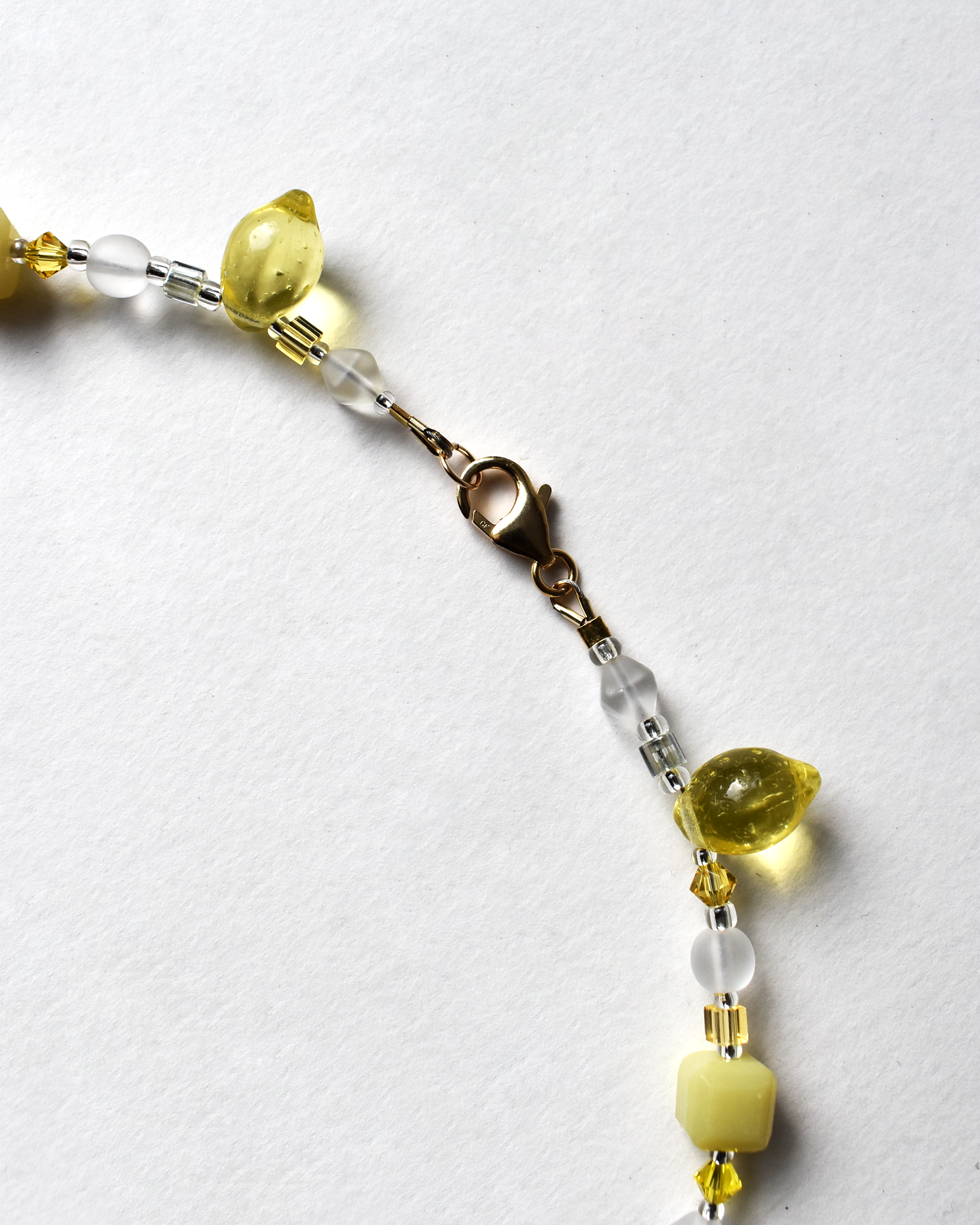 Soft Lemon Jade Beaded Necklace