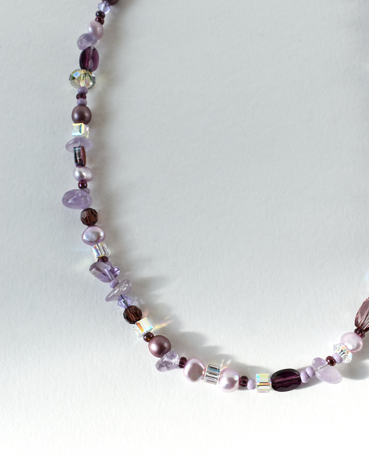 Lilac Pearl Bead Necklace