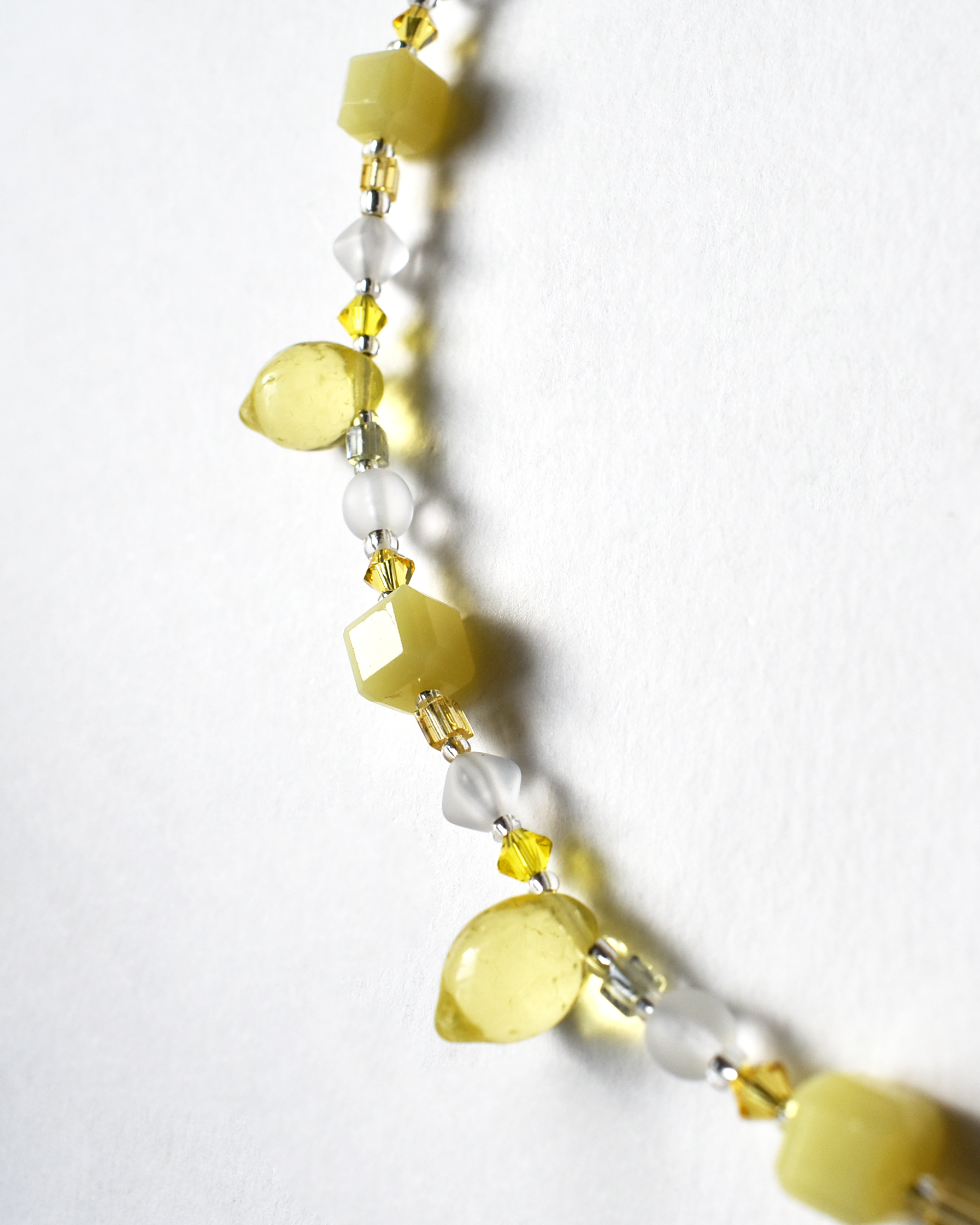 Soft Lemon Jade Beaded Necklace