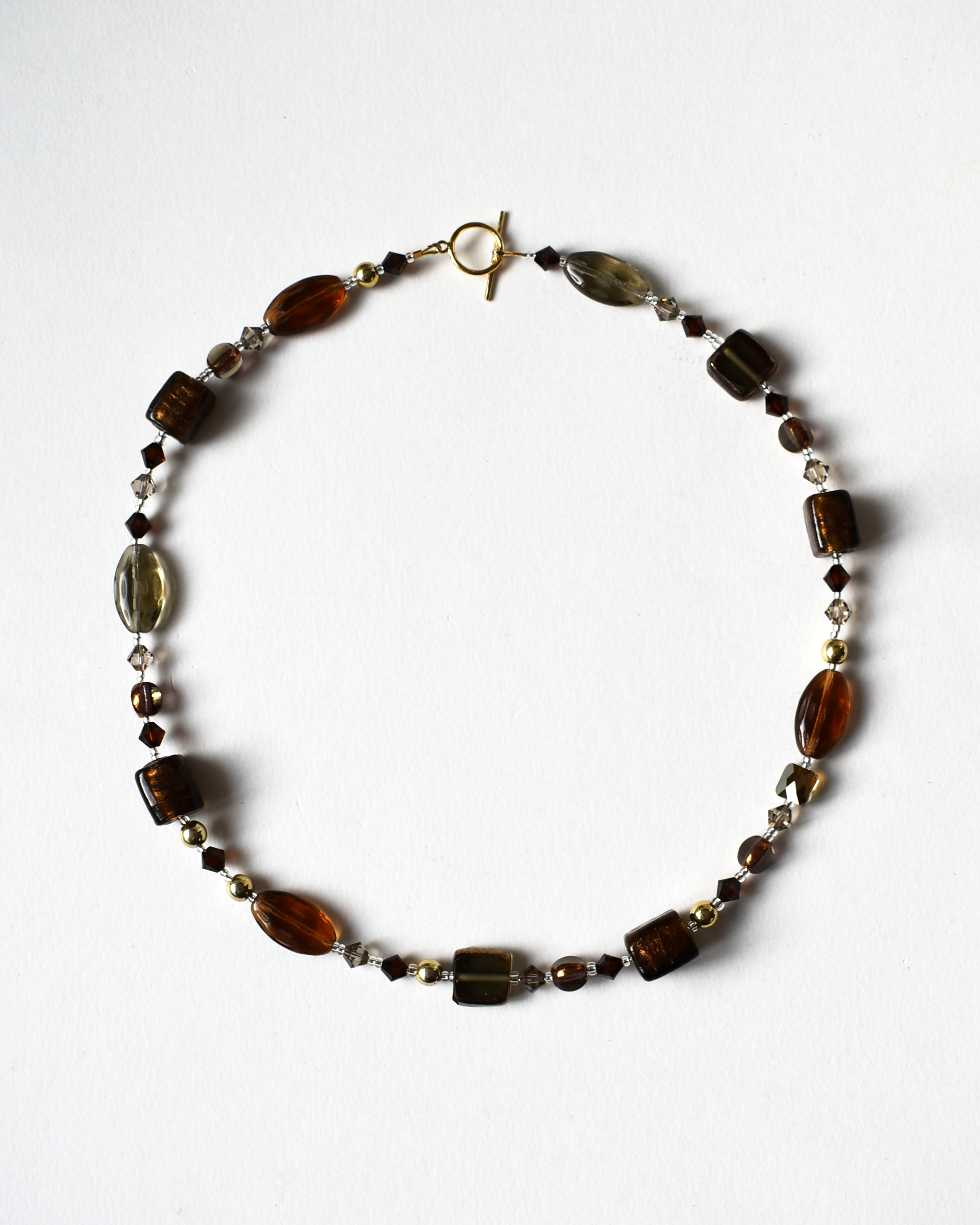 Golden Brown Luxury Beaded Necklace