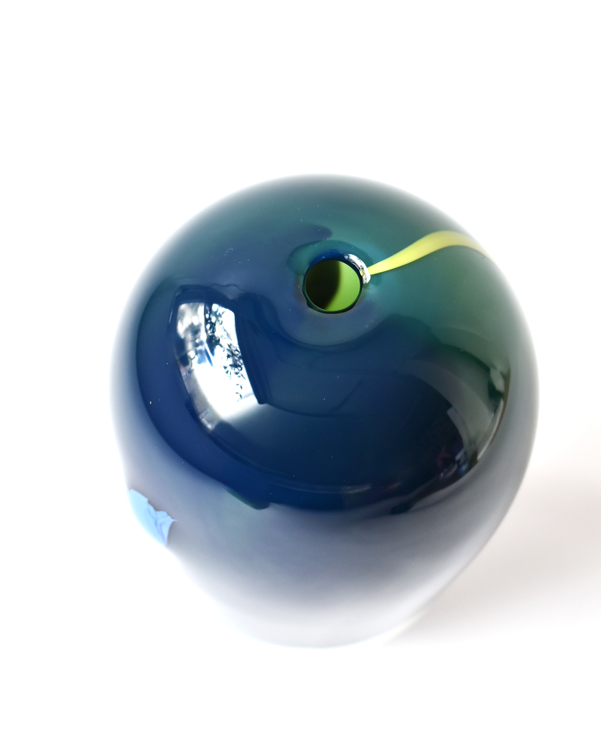 Green, White & Blue 'Half Pint' Blown Glass Vase