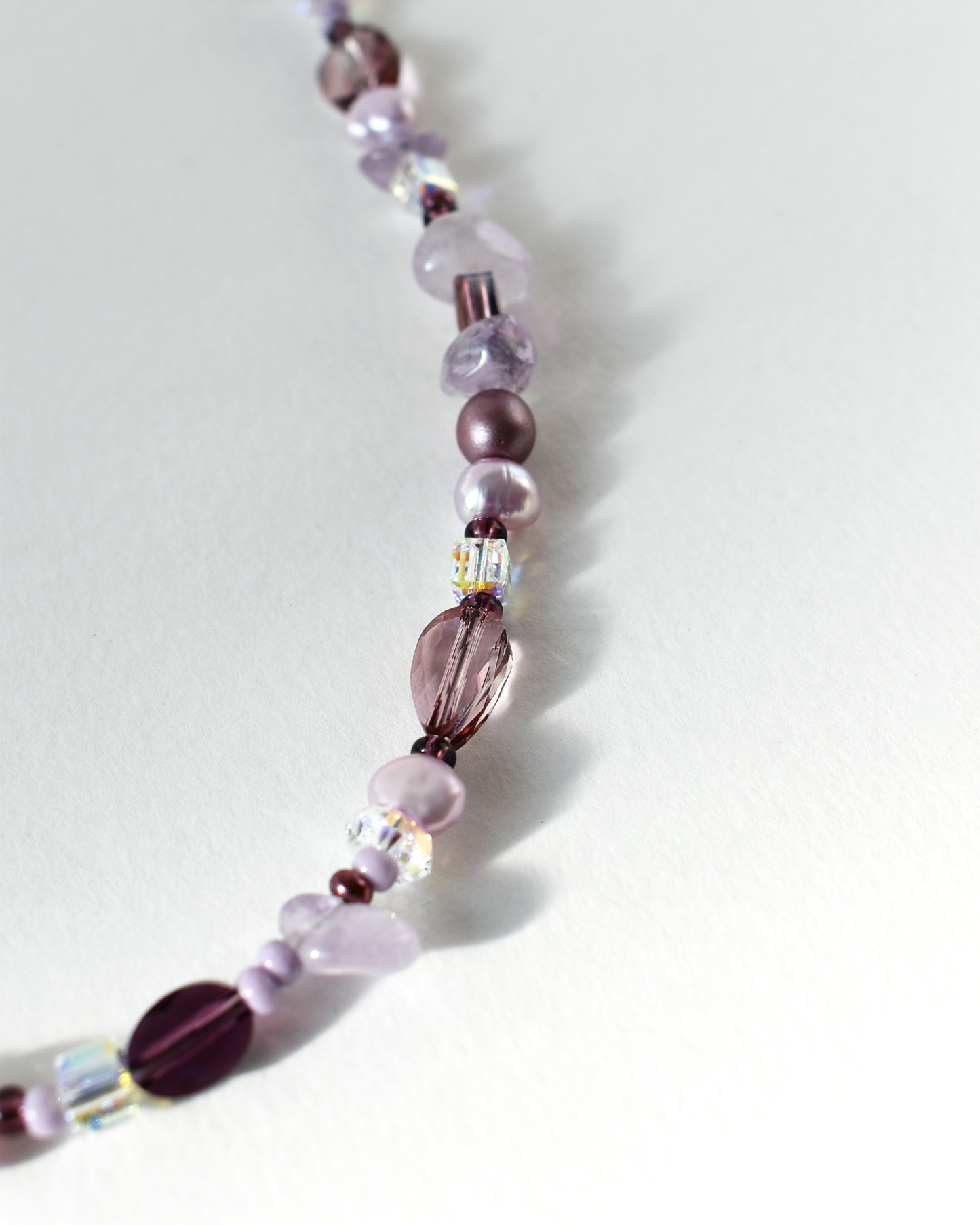 Lilac Pearl Bead Necklace