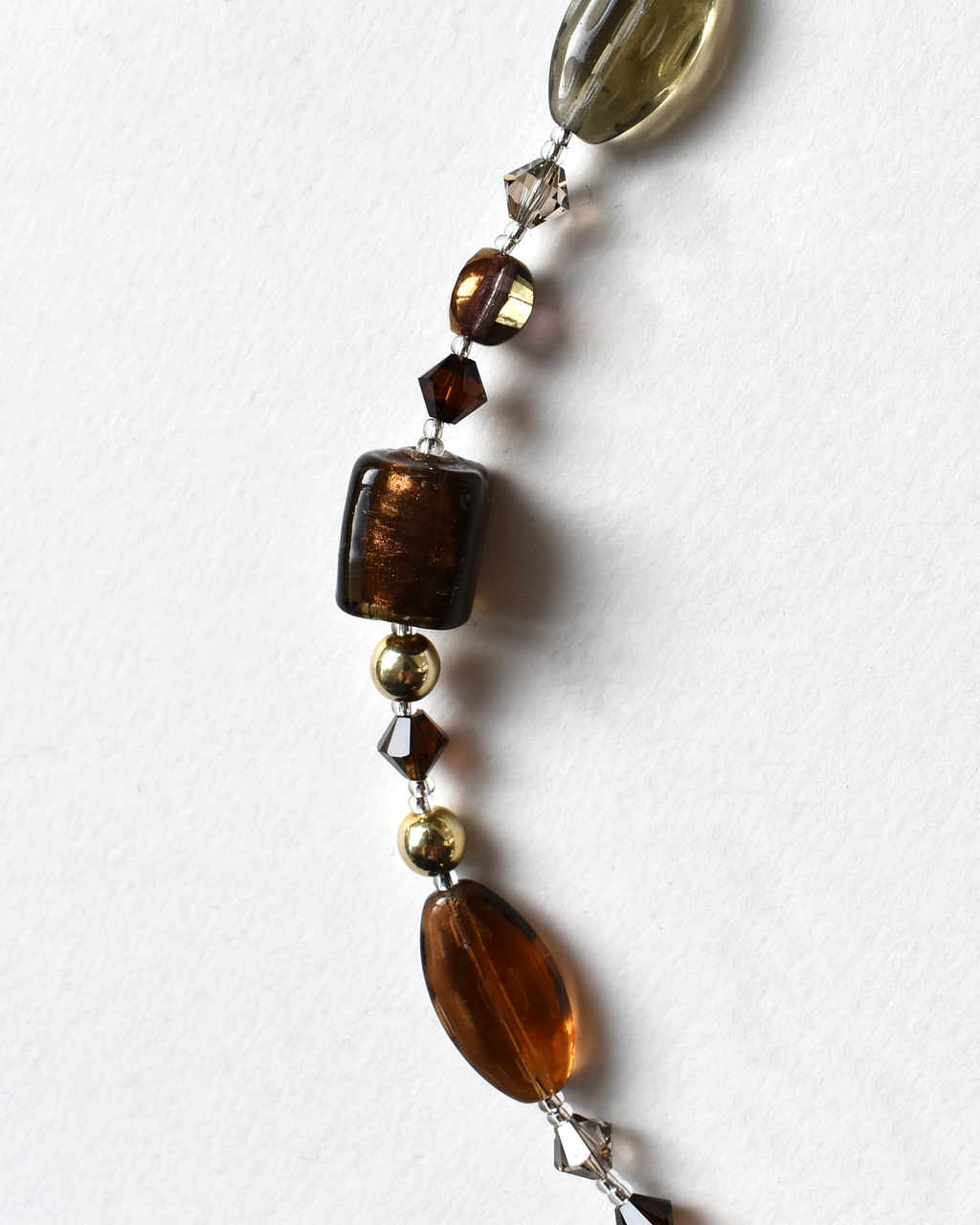 Golden Brown Luxury Beaded Necklace