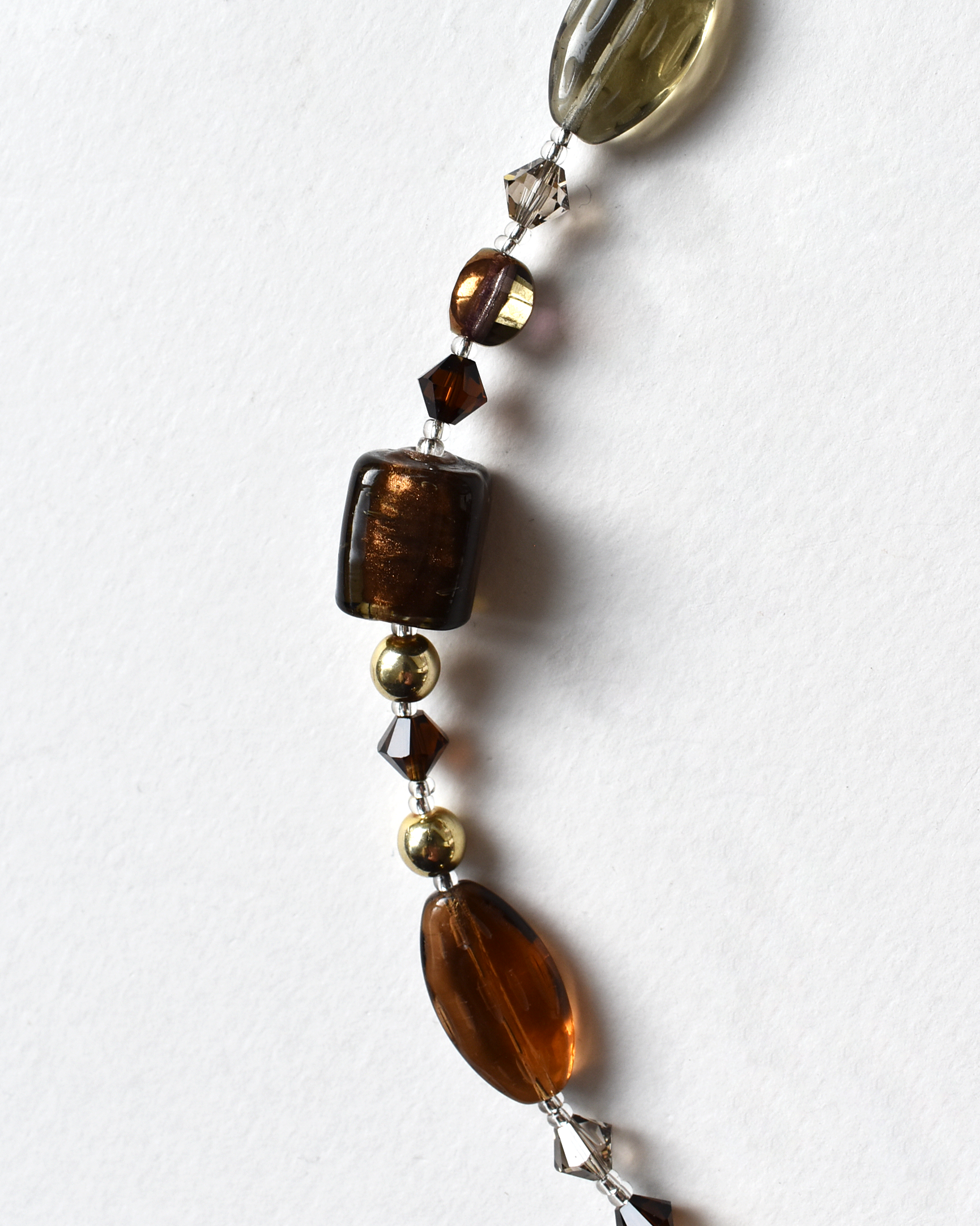 Golden Brown Luxury Beaded Necklace