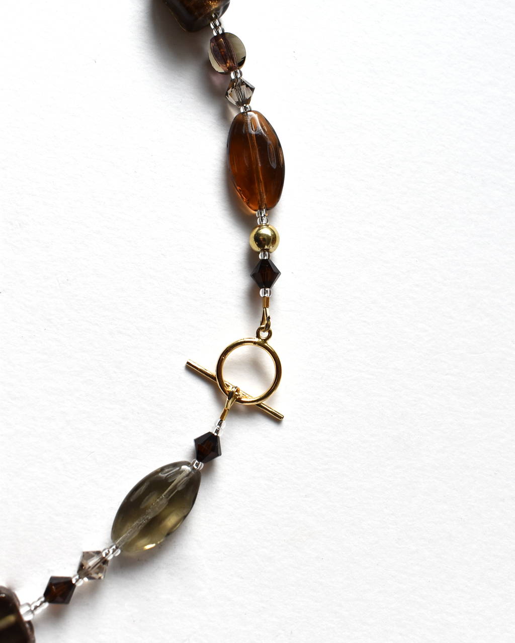 Golden Brown Luxury Beaded Necklace