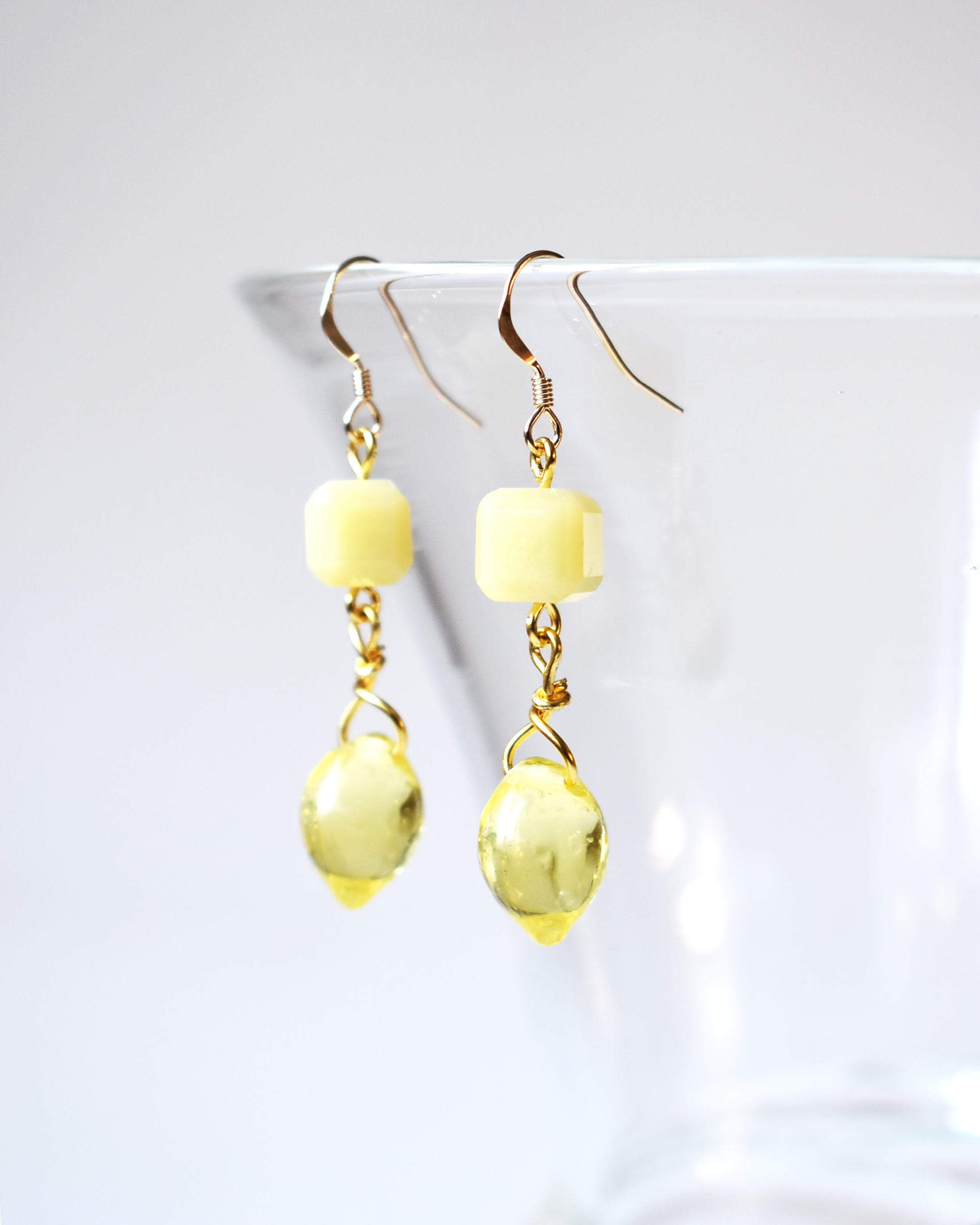 Lemon Jade Drop Earrings