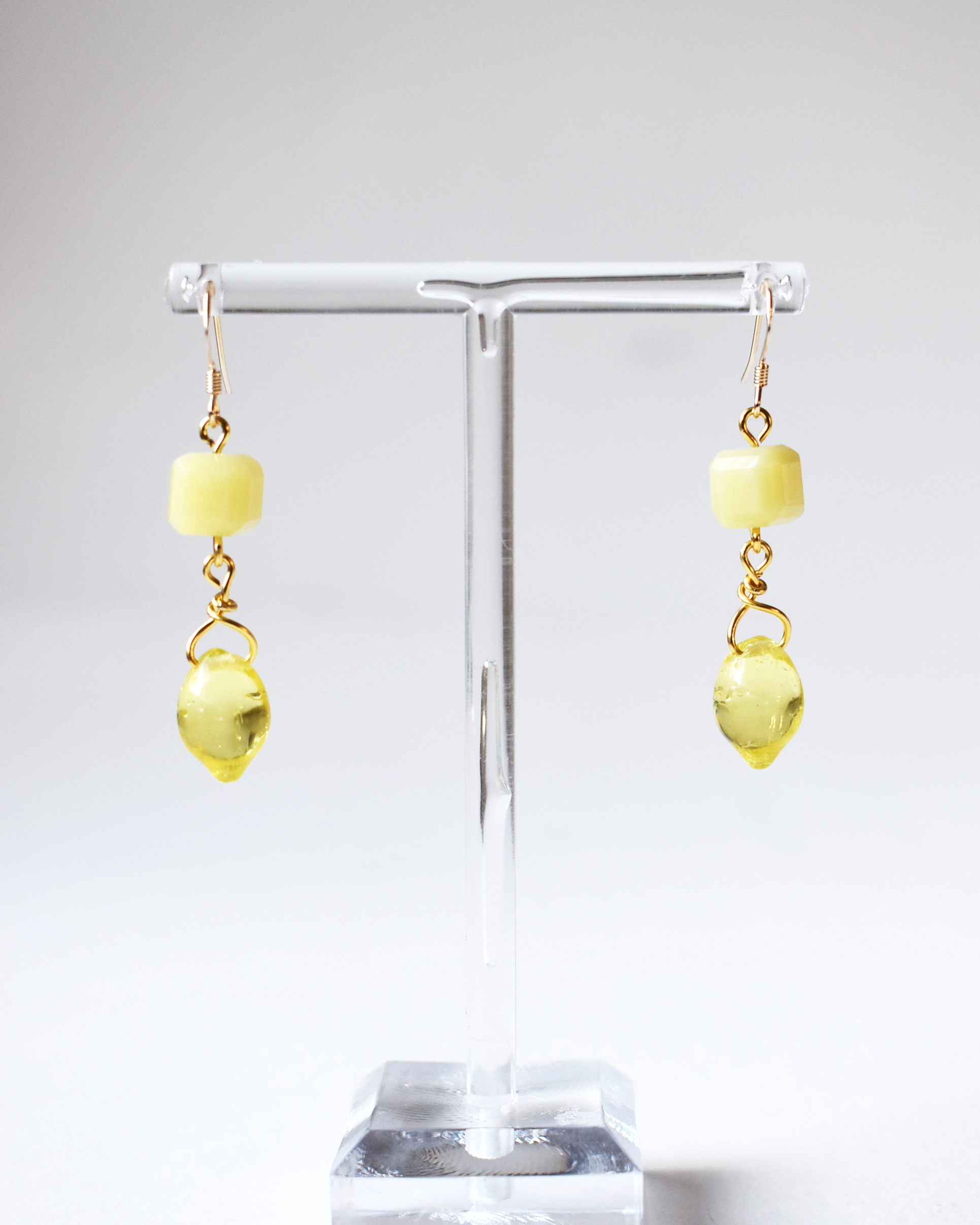 Lemon Jade Drop Earrings