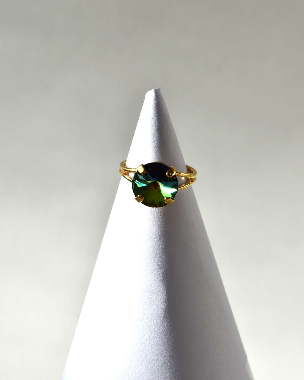 Dark Rainbow Crystal Cocktail Ring
