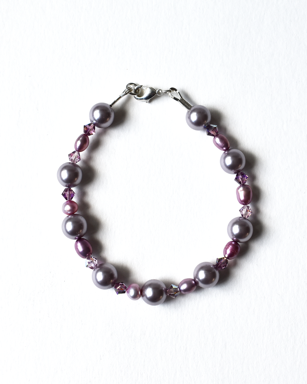 Lilac Crystal & Pearl Bracelet