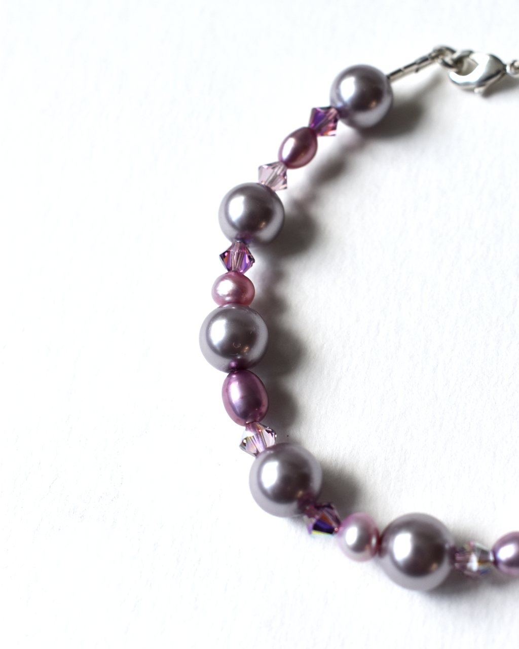Lilac Crystal & Pearl Bracelet
