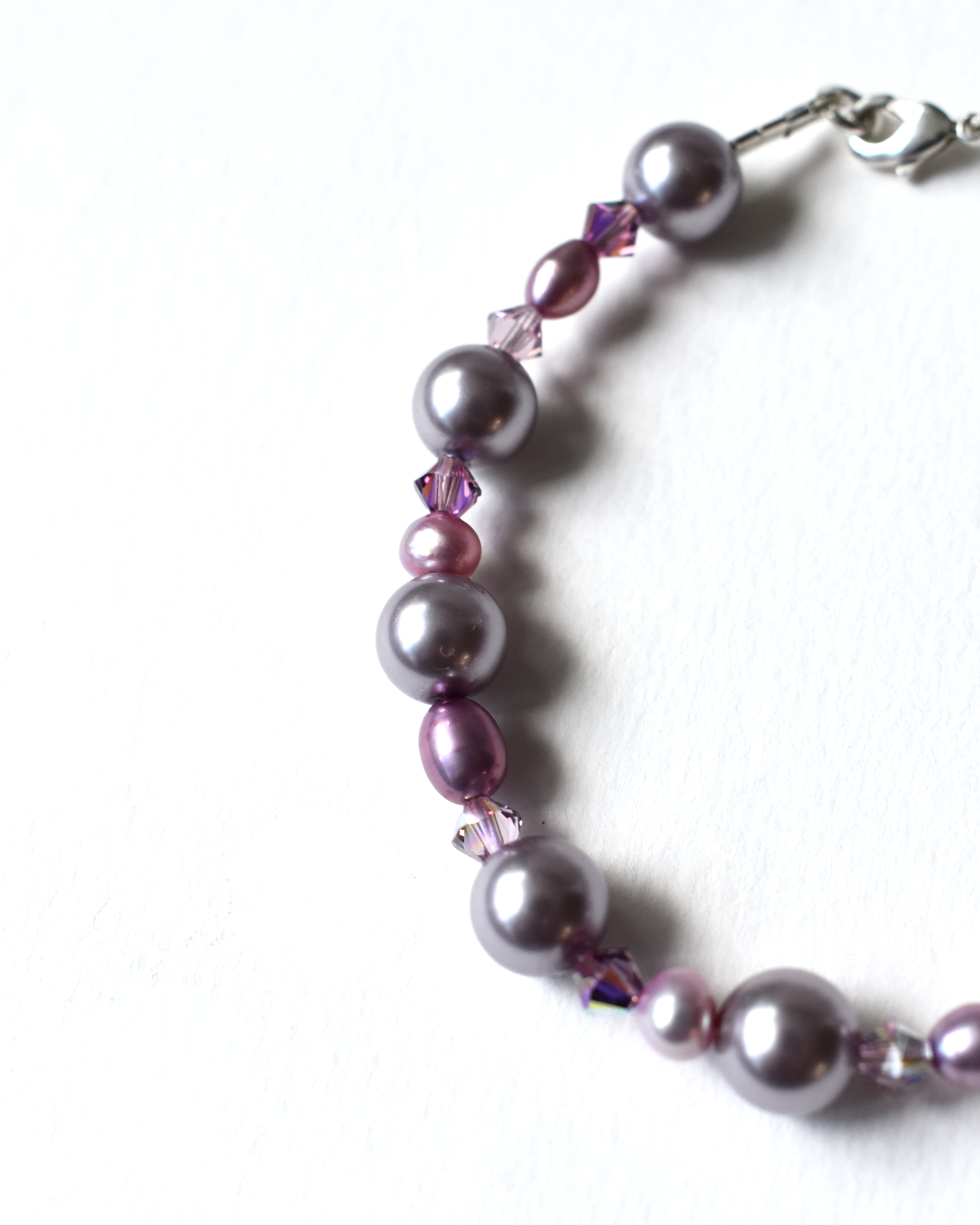 Lilac Crystal & Pearl Bracelet