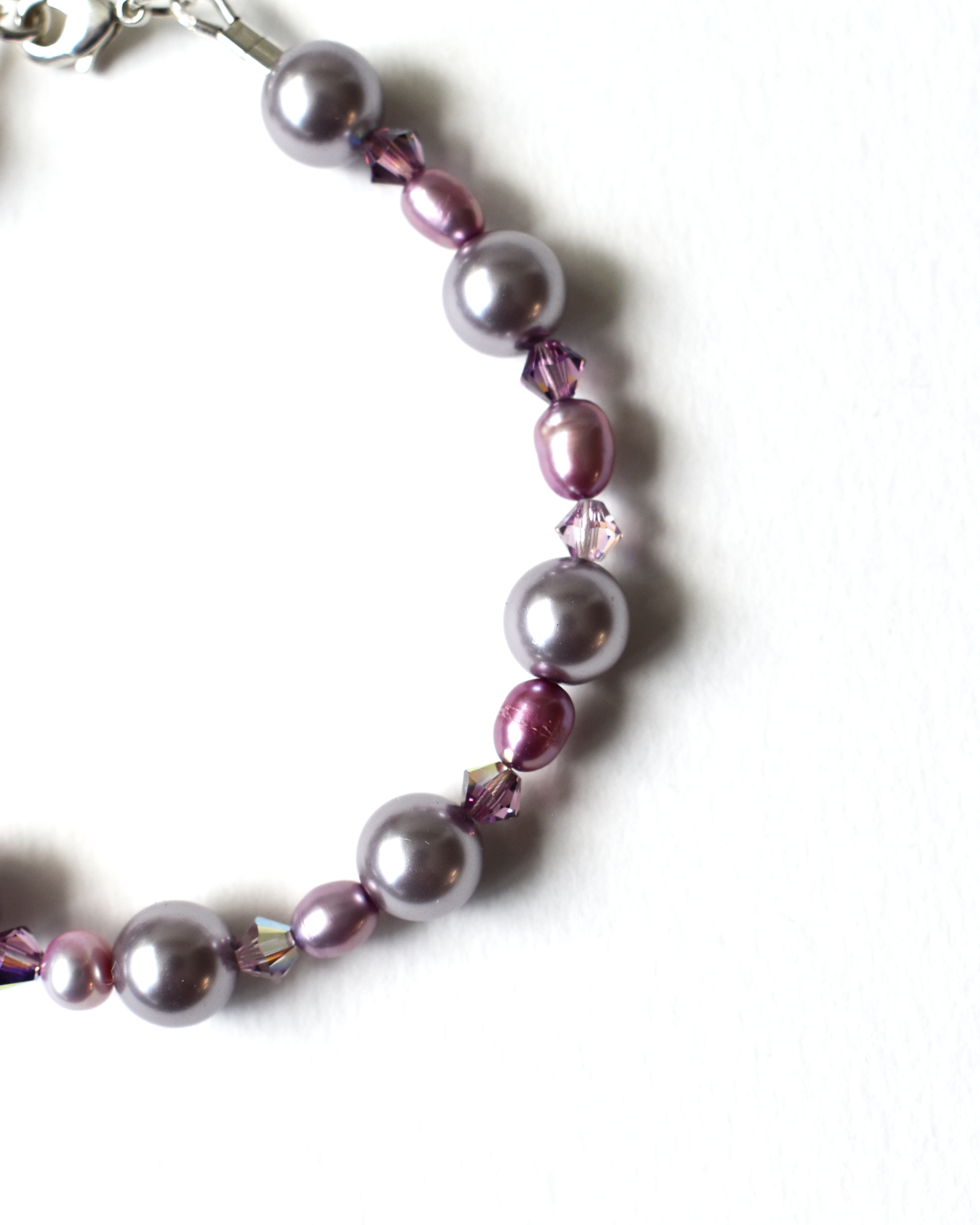 Lilac Crystal & Pearl Bracelet