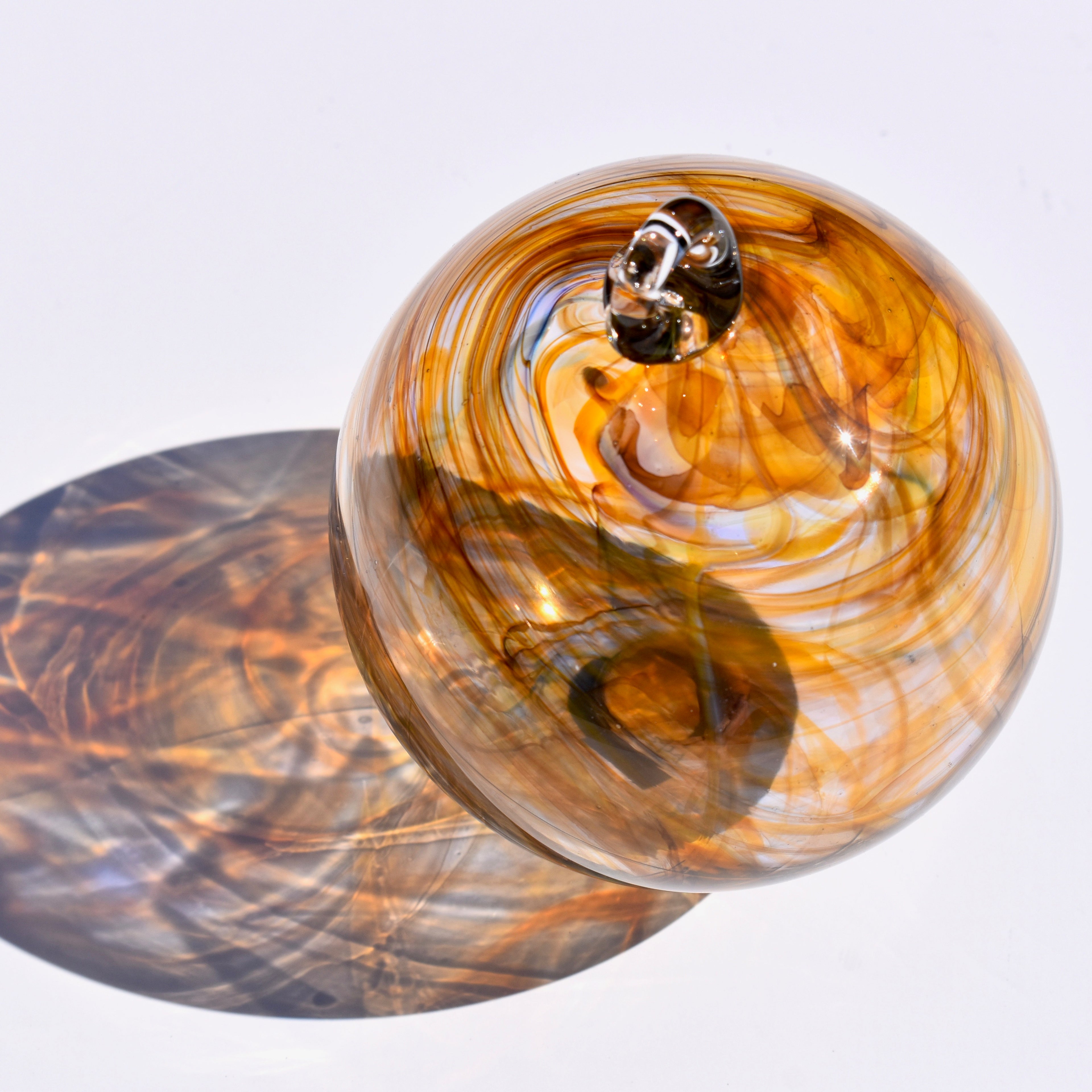 Orange Wispy Glass Bauble - Corley Studio Shop