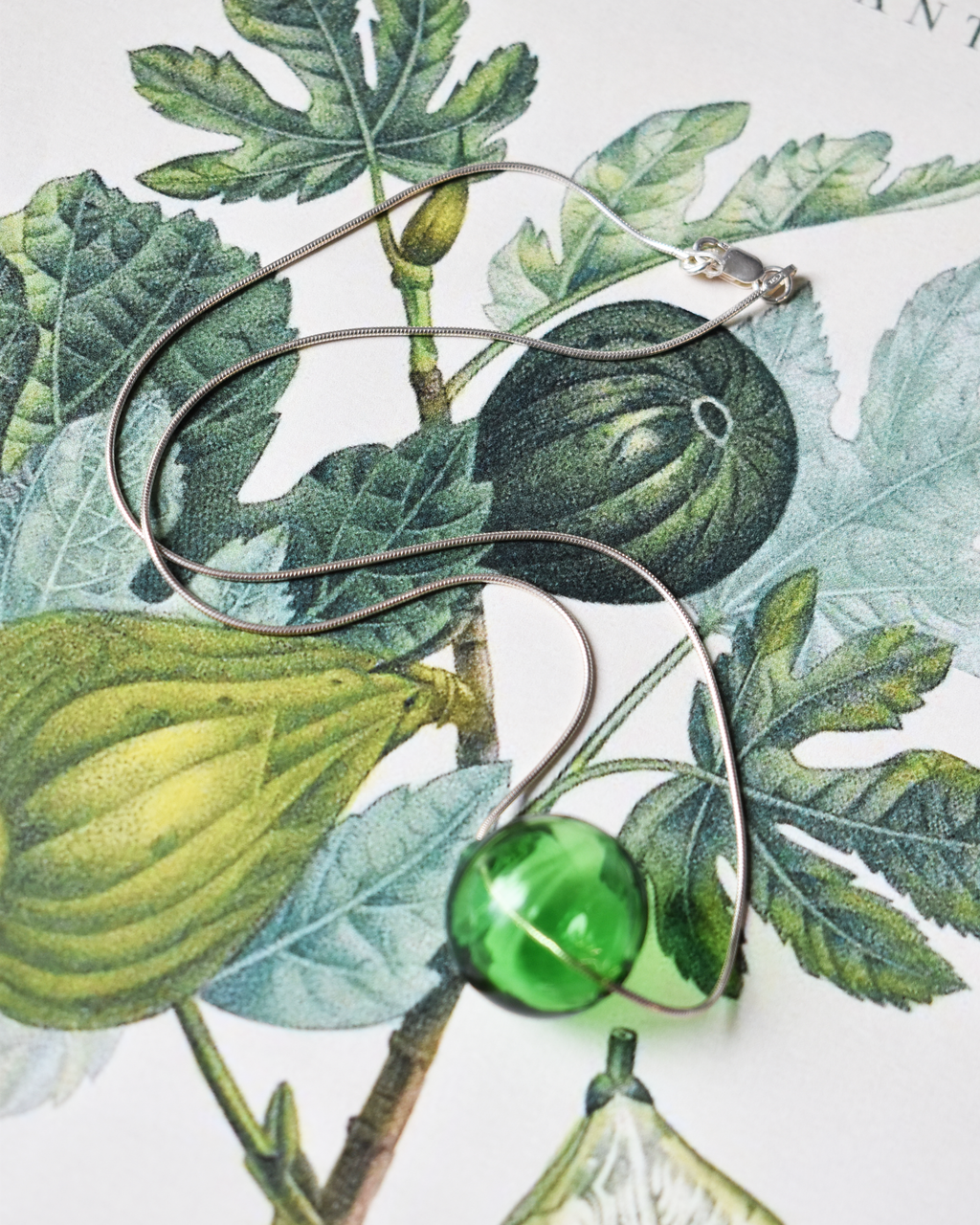 'Green Glass Orb' Necklace