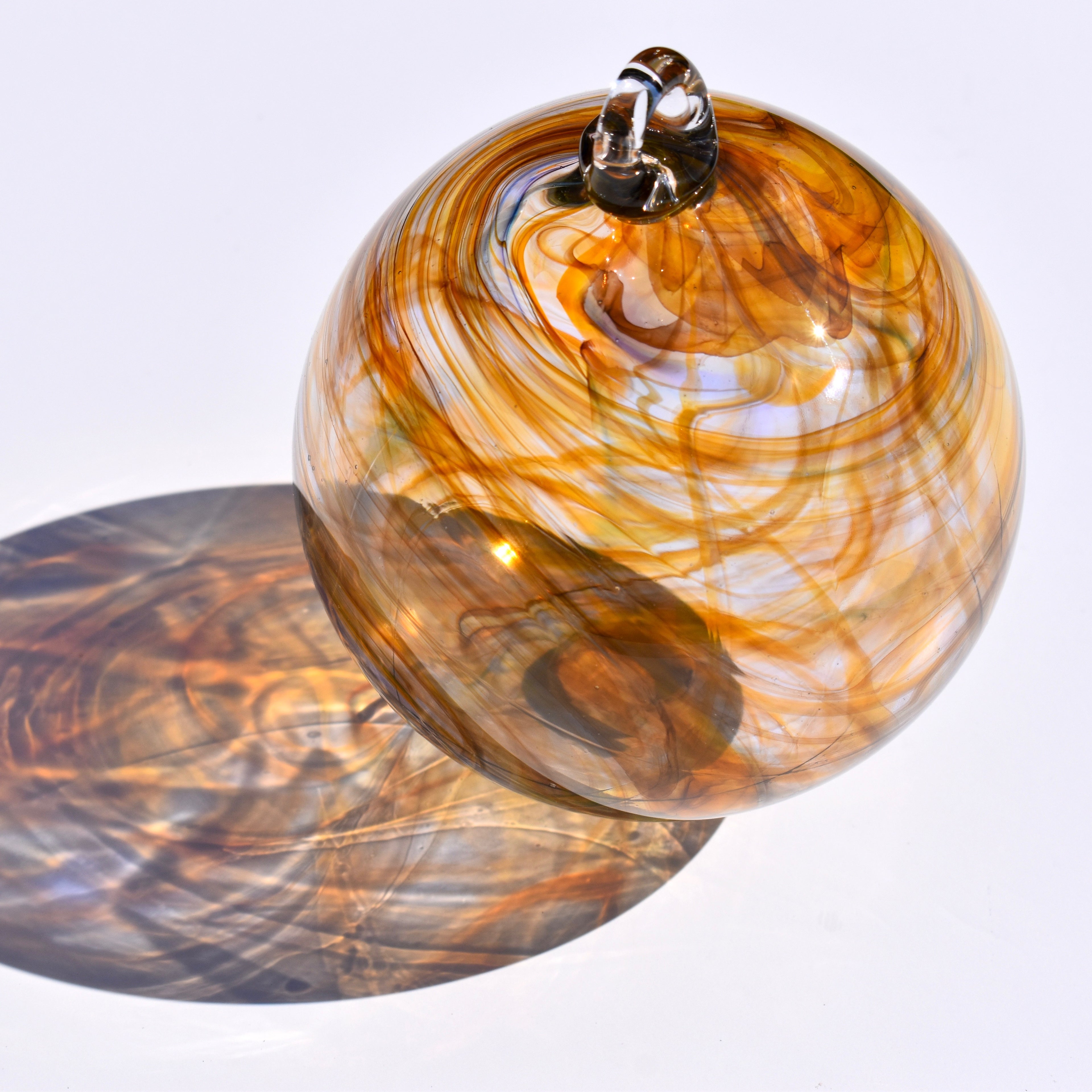Orange Wispy Glass Bauble - Corley Studio Shop